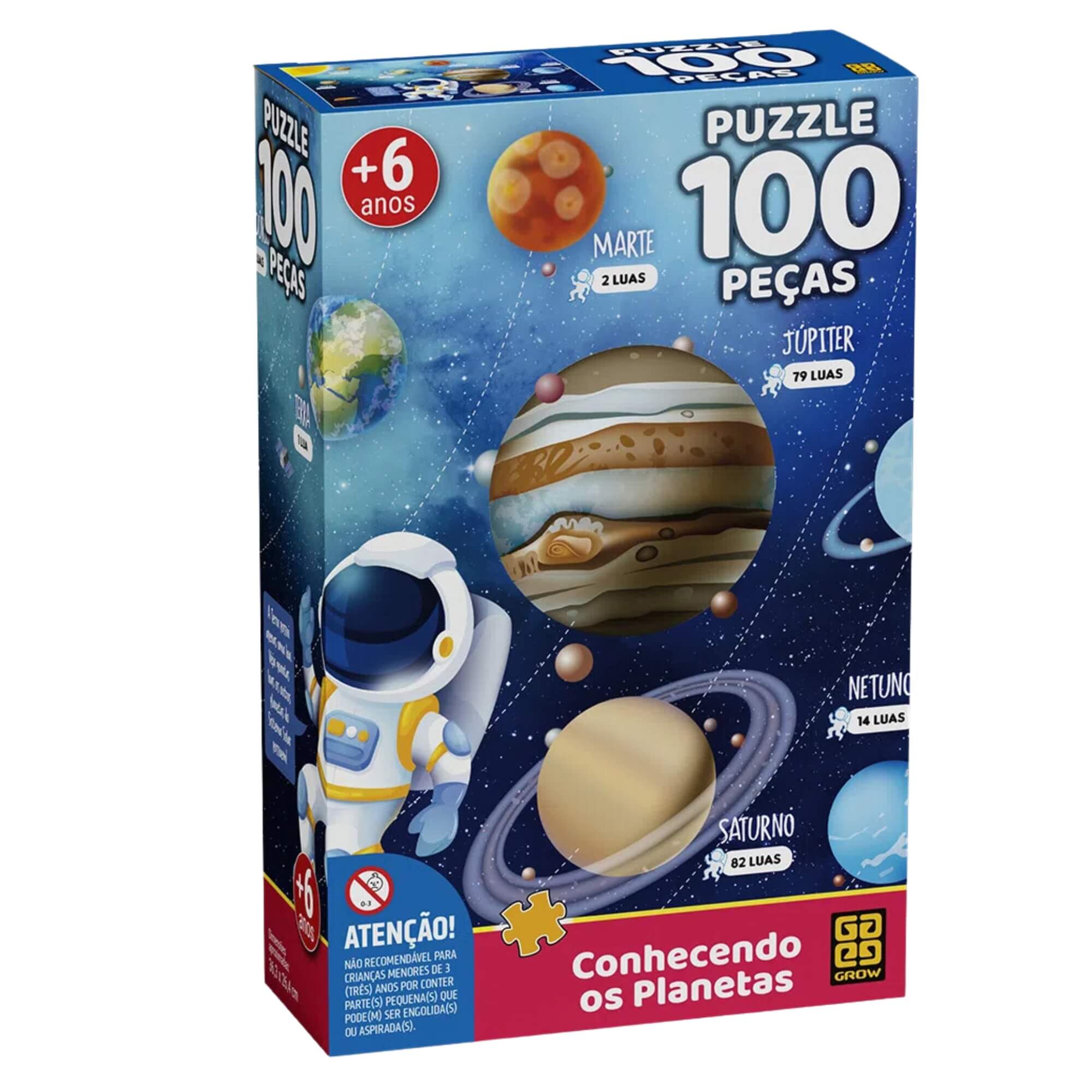 COMP Kit Sistema Solar Grow: 2 Quebra-Cabeças + Super Trunfo Educativo - Planetas e Astronomia