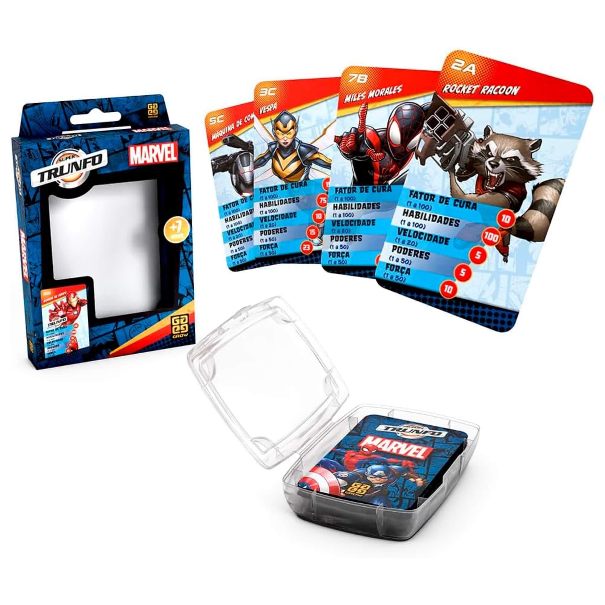 COMP Kit 3 Jogos Marvel Grow: Perfil Express + Super Trunfo + Lince Jr. Spidey Homem-Aranha