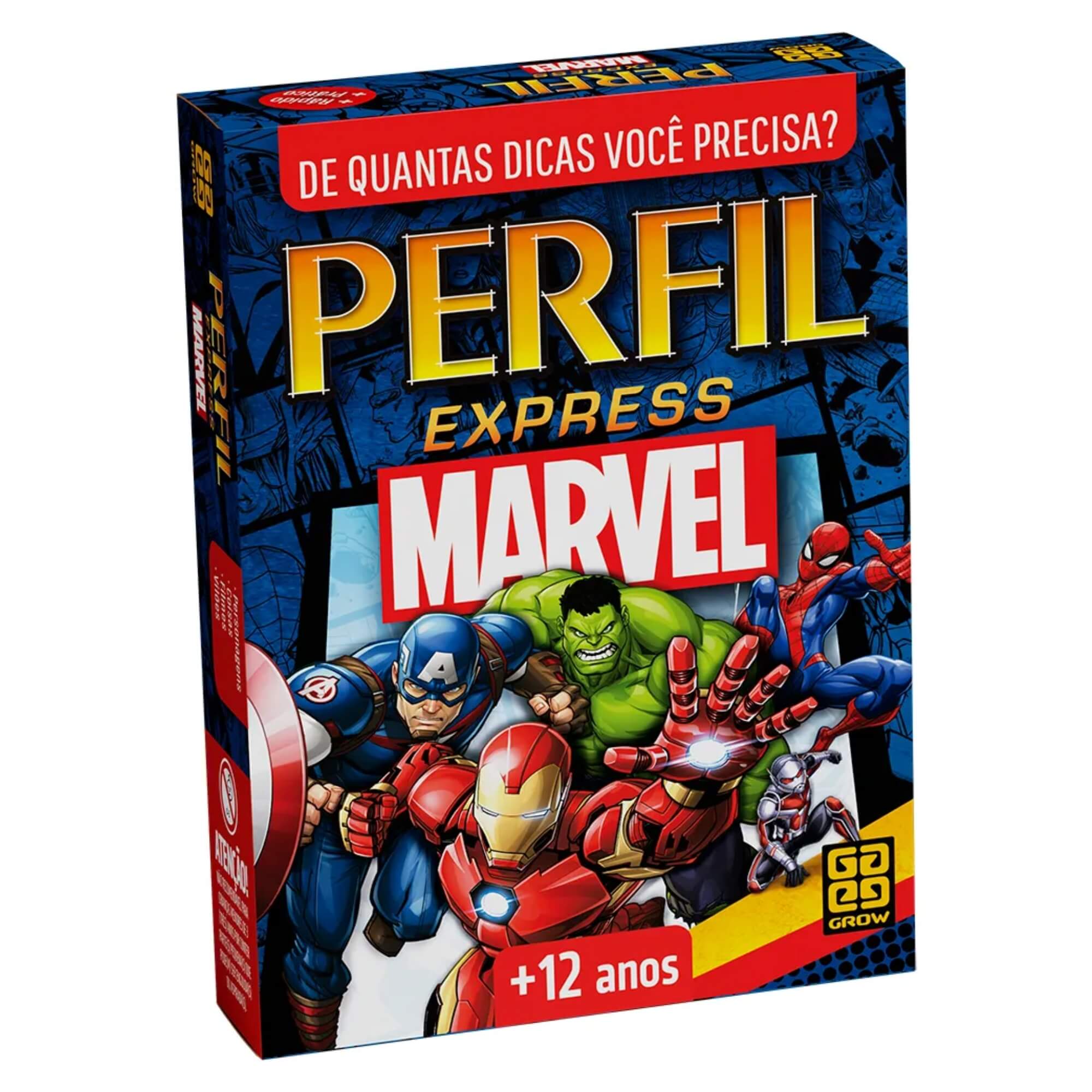 COMP Kit 3 Jogos Marvel Grow: Perfil Express + Super Trunfo + Lince Jr. Spidey Homem-Aranha