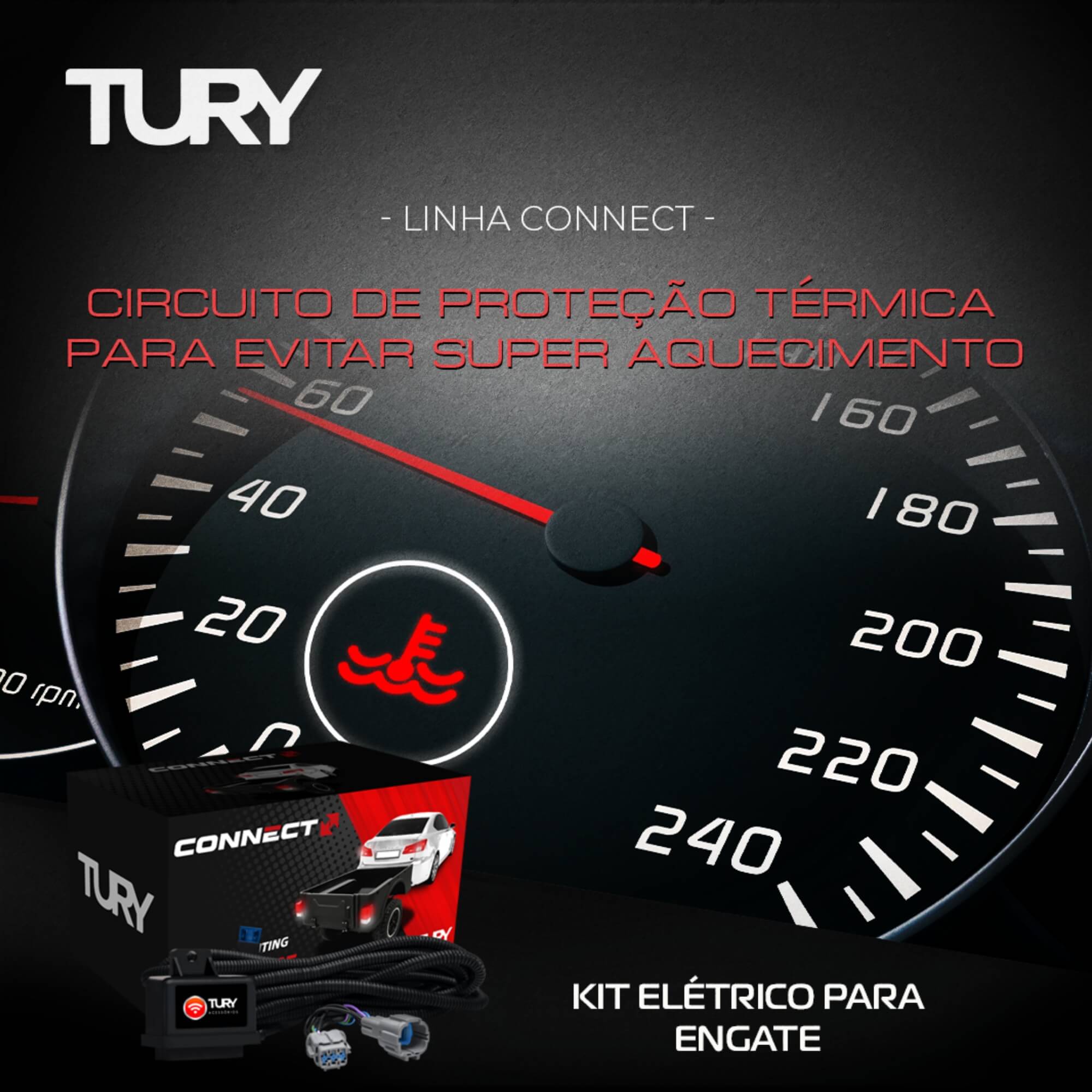 Módulo de Proteção Elétrica para Engate compatível Onix, Spin, Cronos, Argo Tury - CONNECT5.2CL