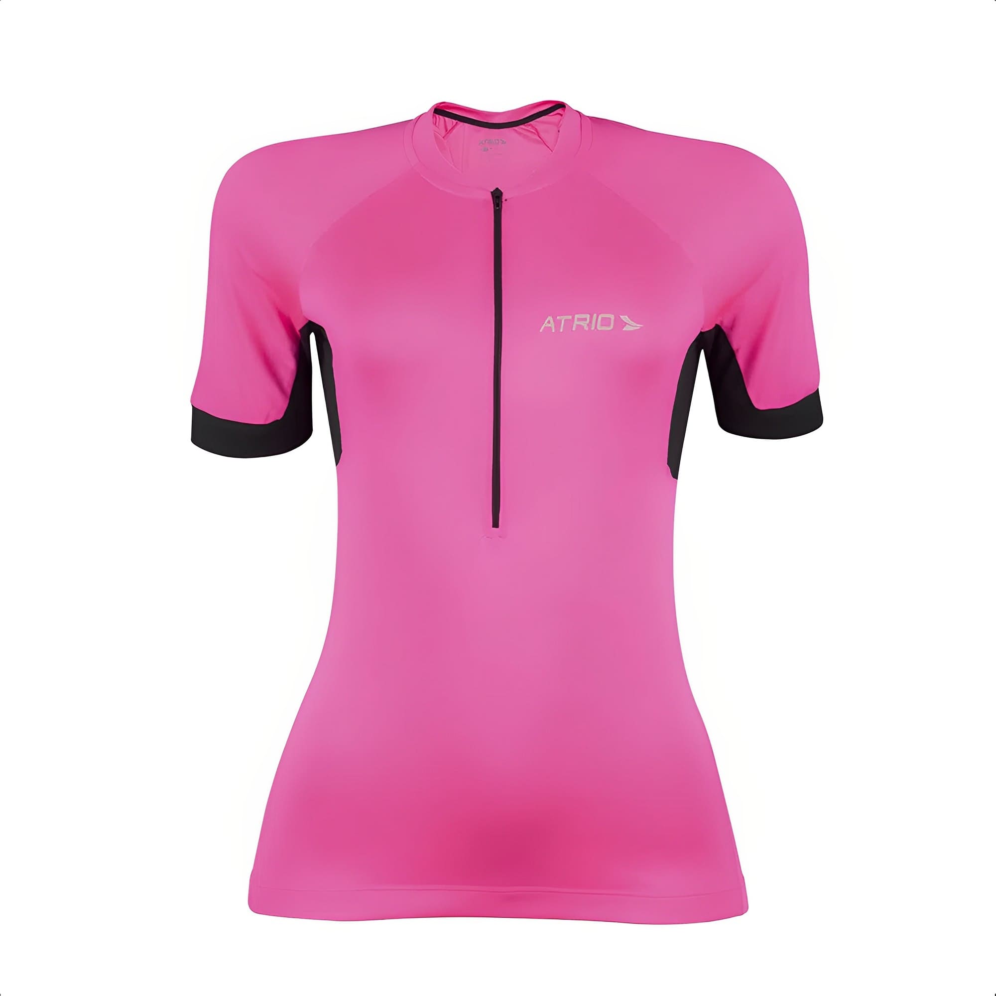 COMP Kit 2 Camisas de Ciclismo Feminina Atrio GG Dryfit UV30 Vermelha e Rosa com Bolsos e Zíper