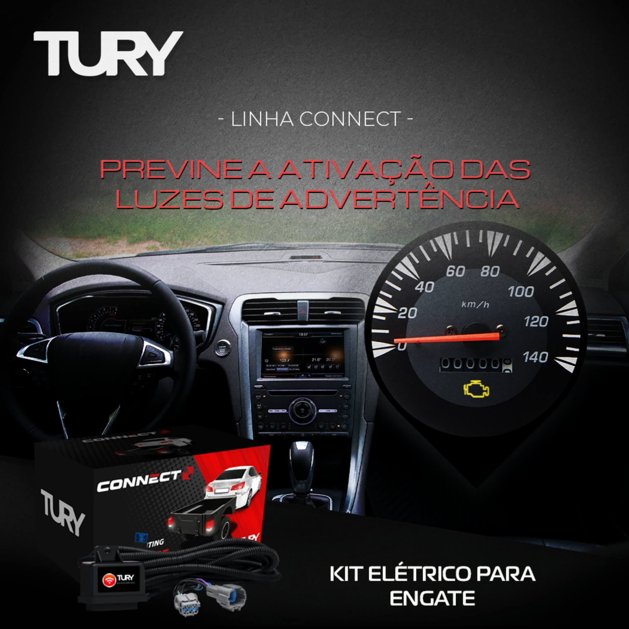 Módulo de Proteção Elétrica p/ Engate compatível c/ T-Cross/Nivus/Polo/Golf Tury - CONNECT5.1CK