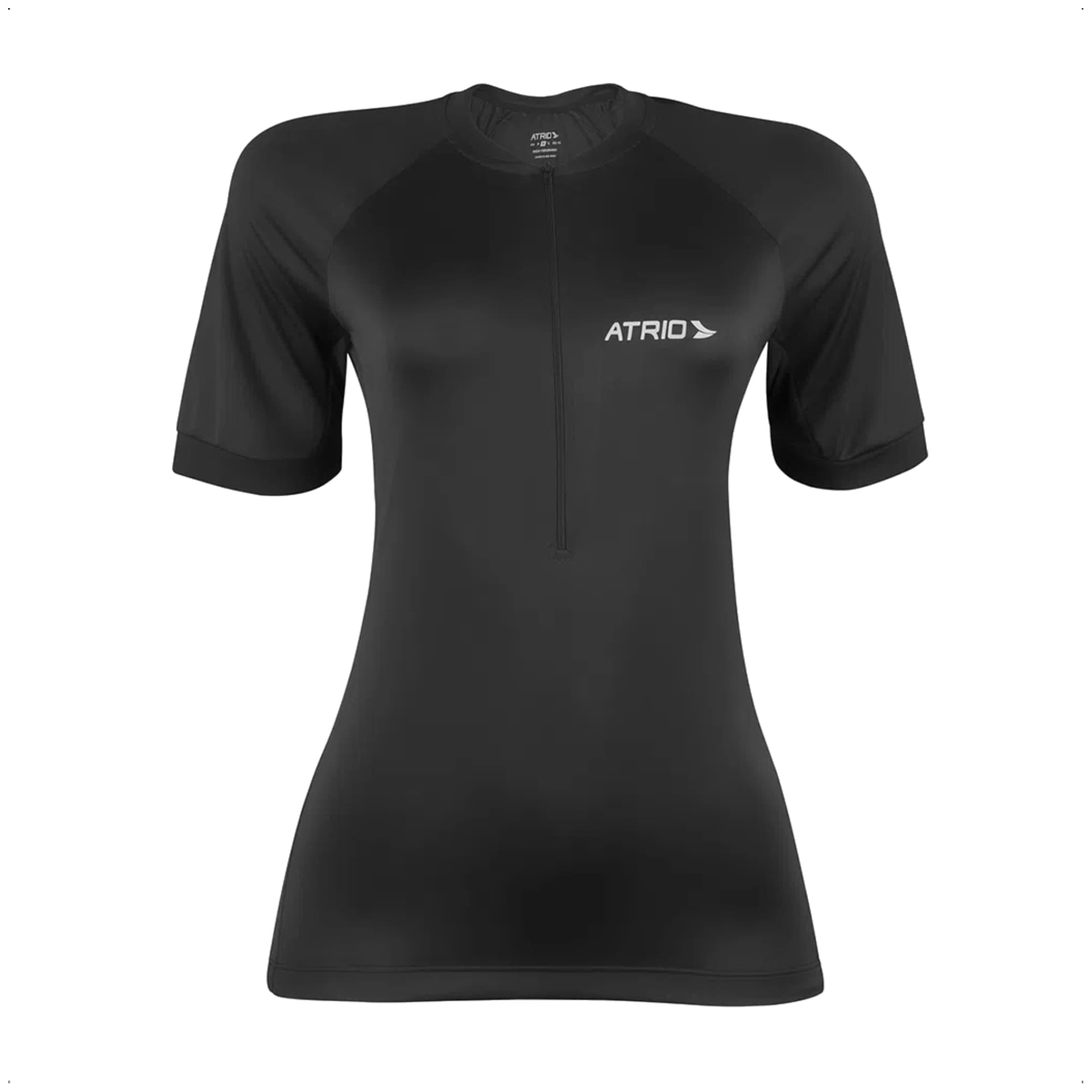 COMP Kit 3 Camisas Ciclismo Feminina Atrio PP Dryfit UV30 Rosa Magenta Preta com Bolsos e Zíper 30cm