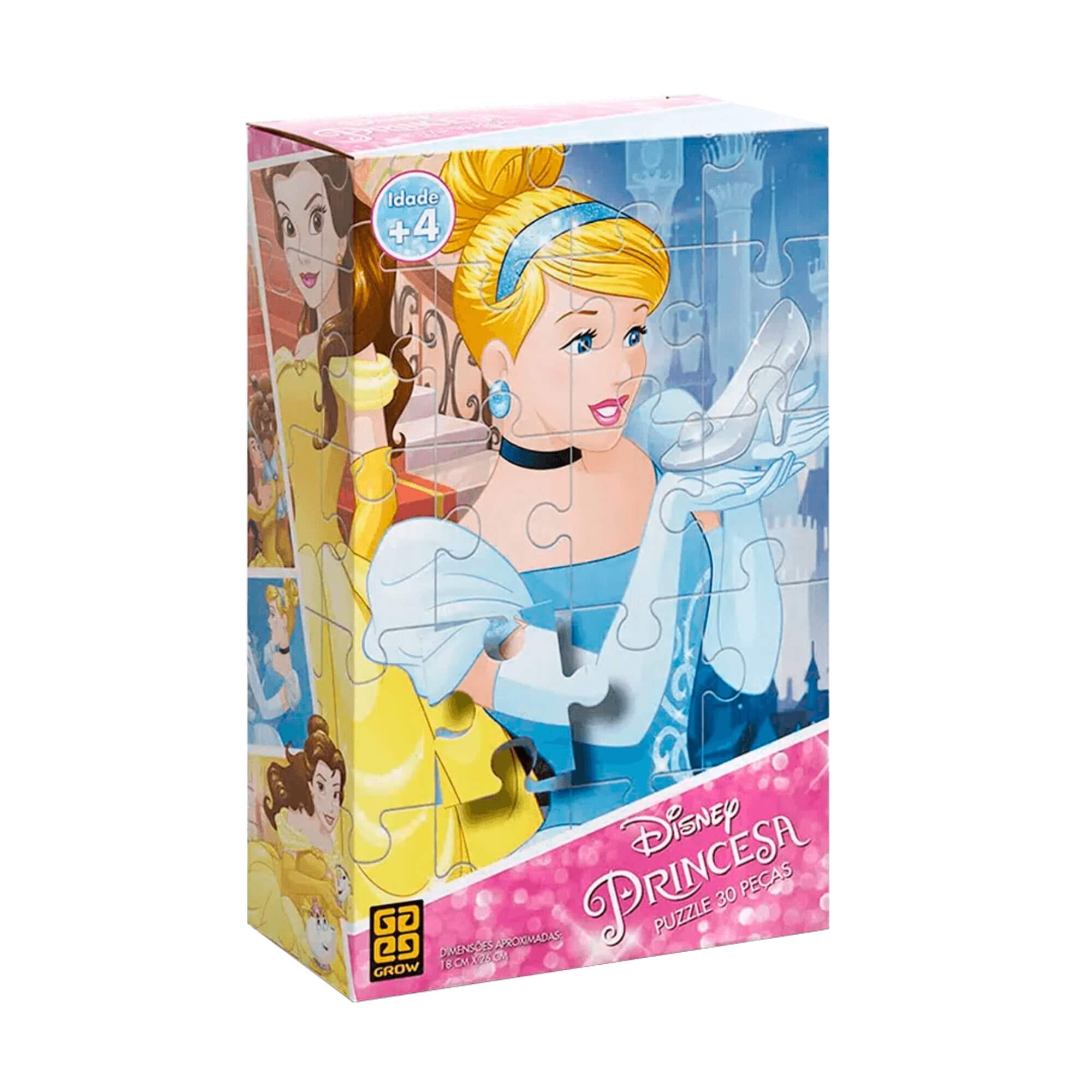 COMP Kit Princesas Disney Grow: Desenho com Espelho Mágico + 2 Quebra-Cabeças 30 e 60 Peças