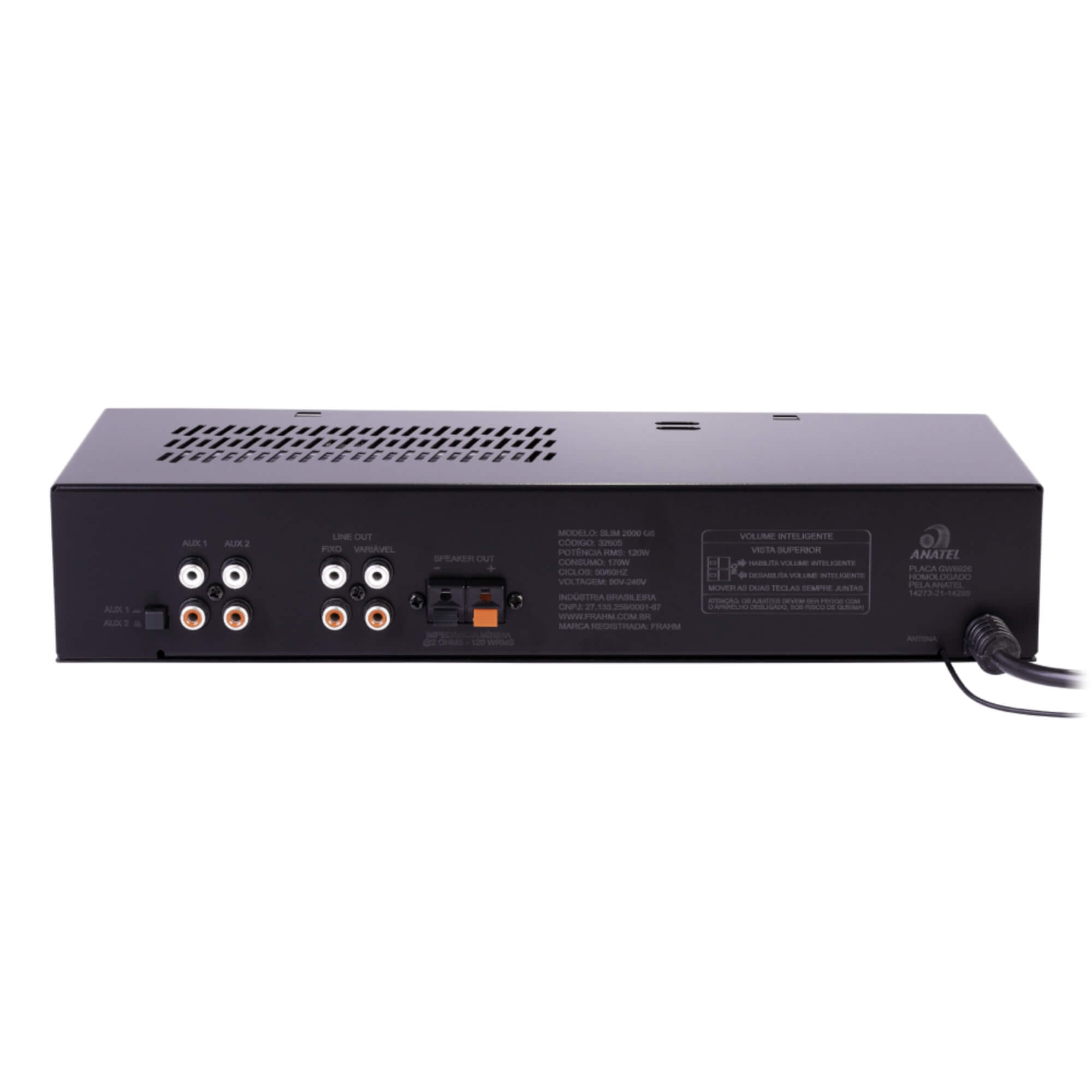 Amplificador Slim 2000 G6 120W RMS Mono Classe AB Bivolt Frahm - 32605