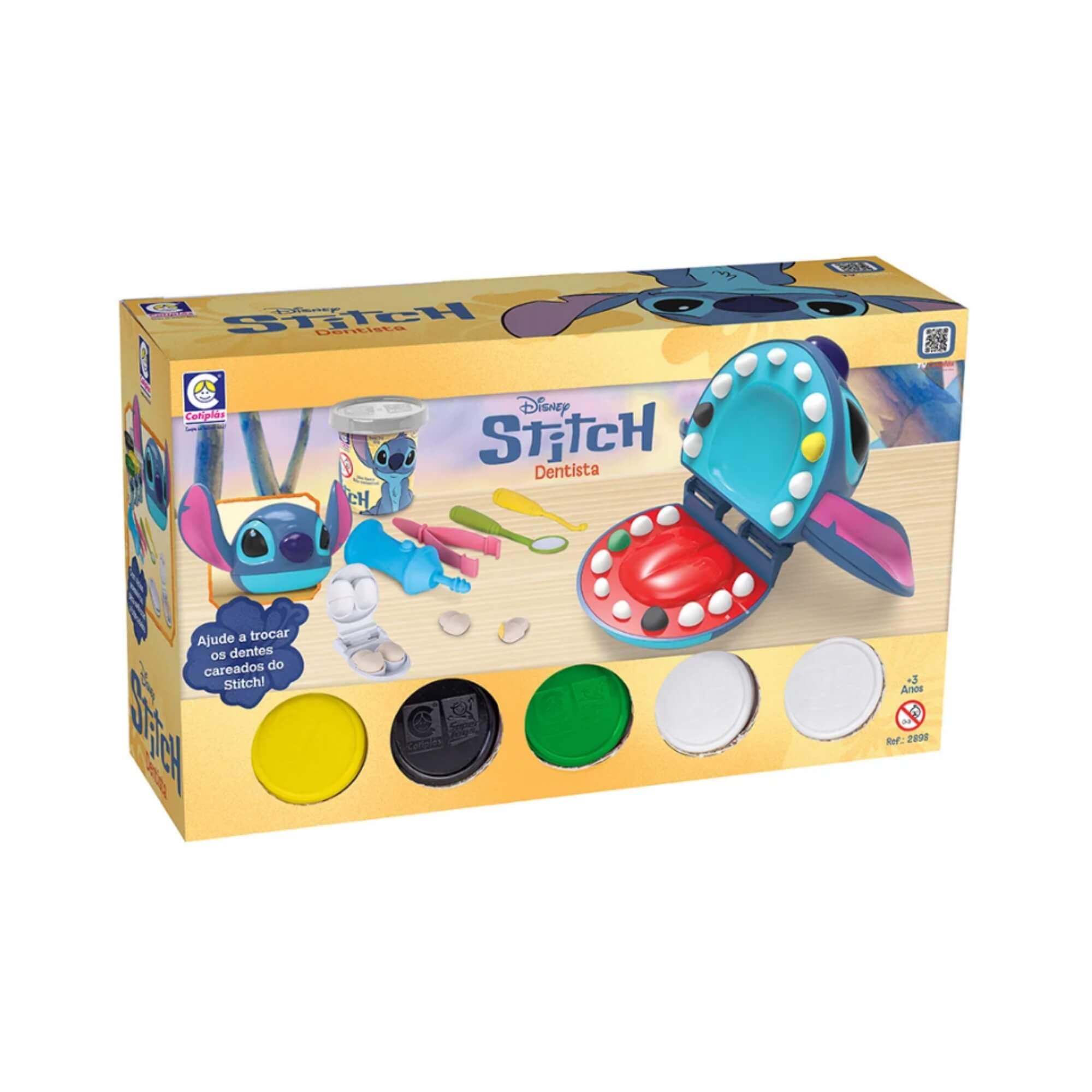 Brinquedo Disney Stitch Dentista - Kit Educativo com Acessórios +3 Anos Cotiplas - 2898