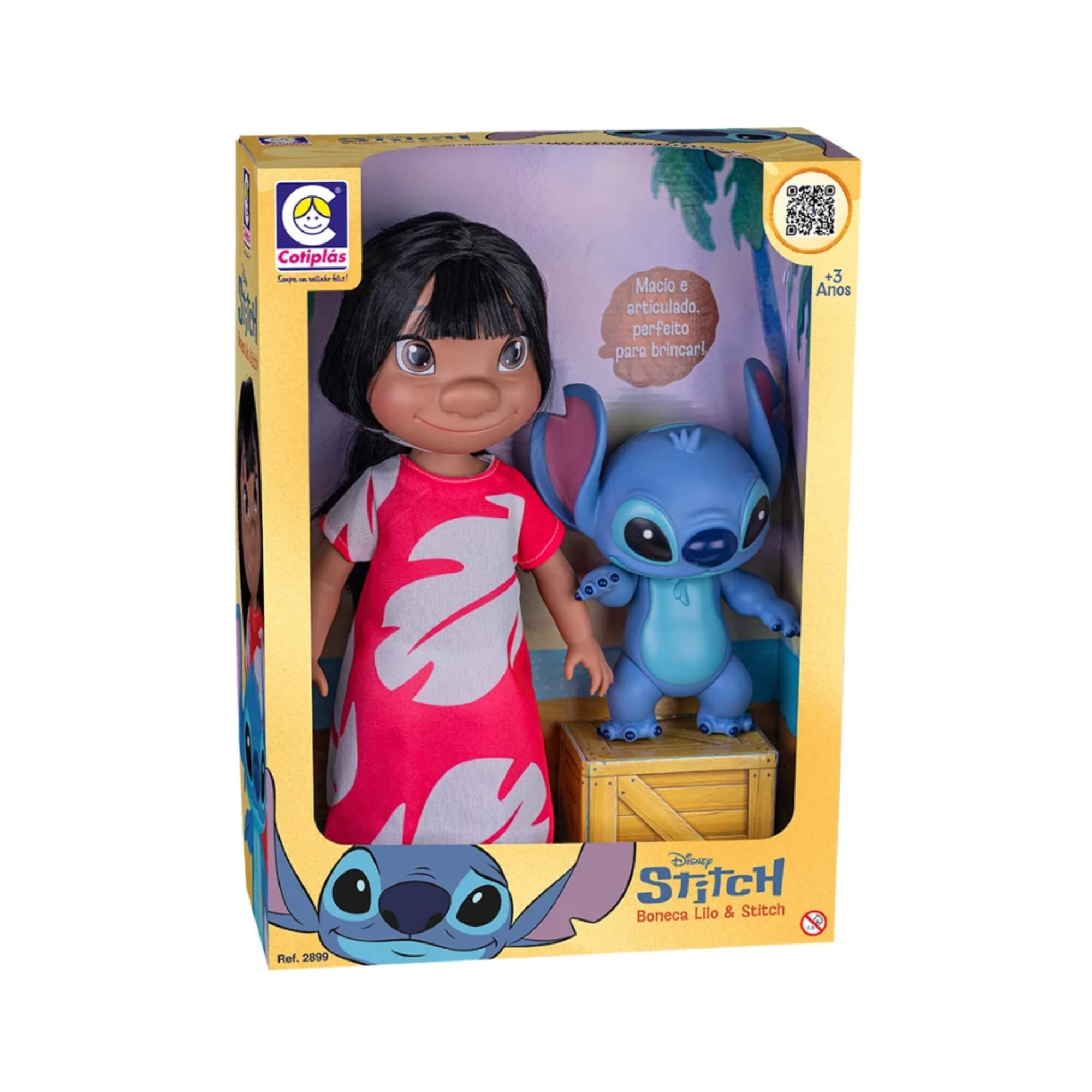Boneca Lilo e Stitch Disney - Vinil Detalhado +3 Anos Cotiplás - 2899