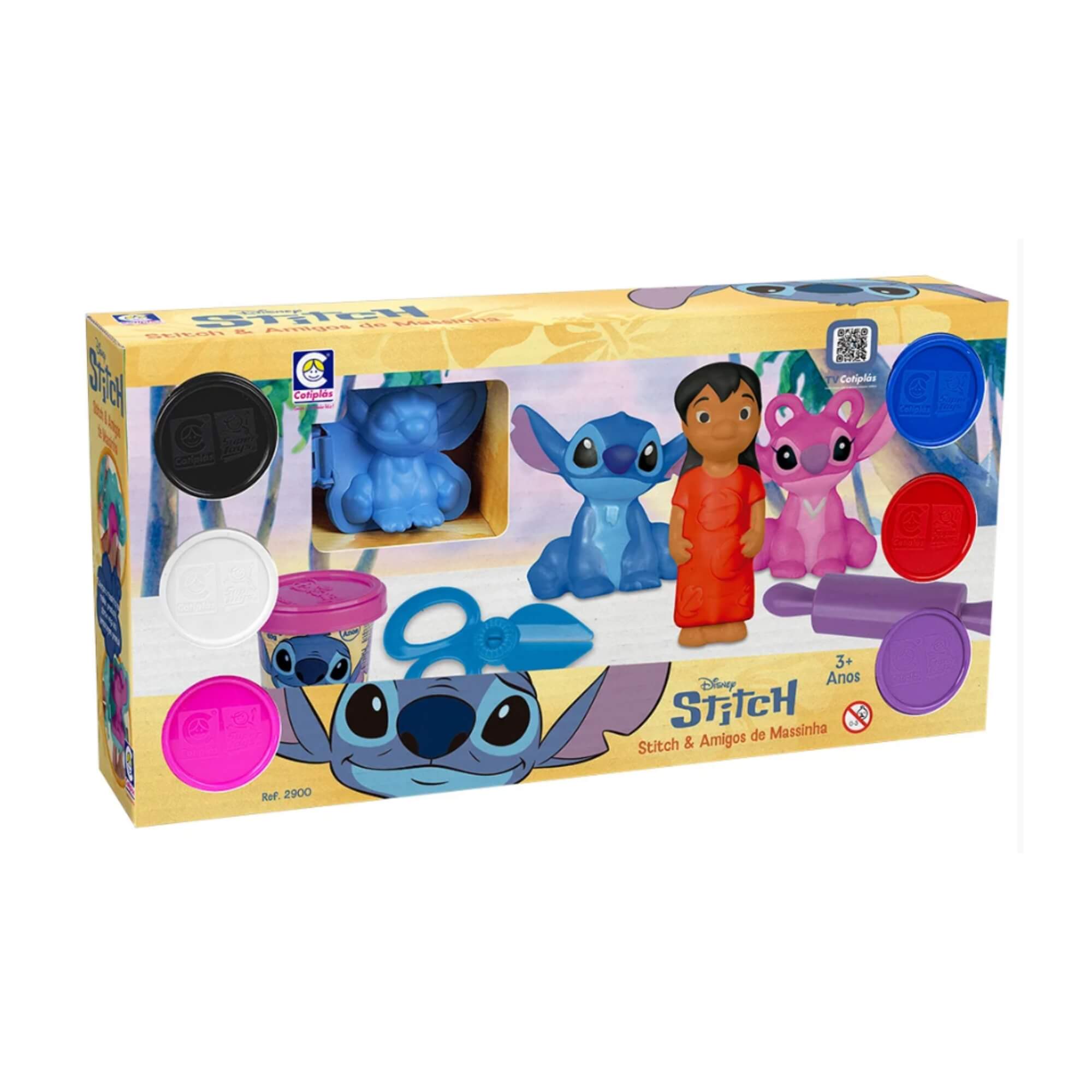 Brinquedo Amigos de Massinha Stitch Disney c/ Moldes +3 Anos Cotiplas - 2900