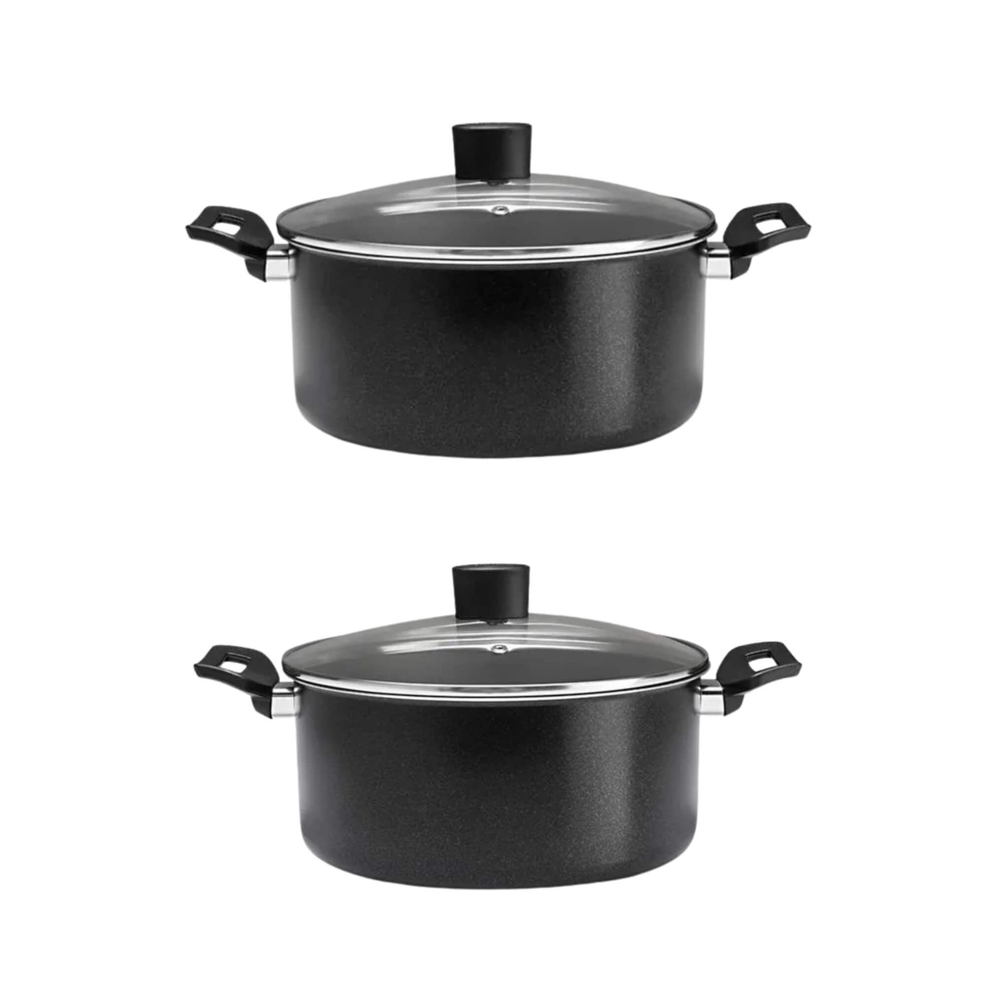 Jogo de Panelas Ebony Antiaderente Pro-Flon 7 Peças Preto Brinox - 7190/401