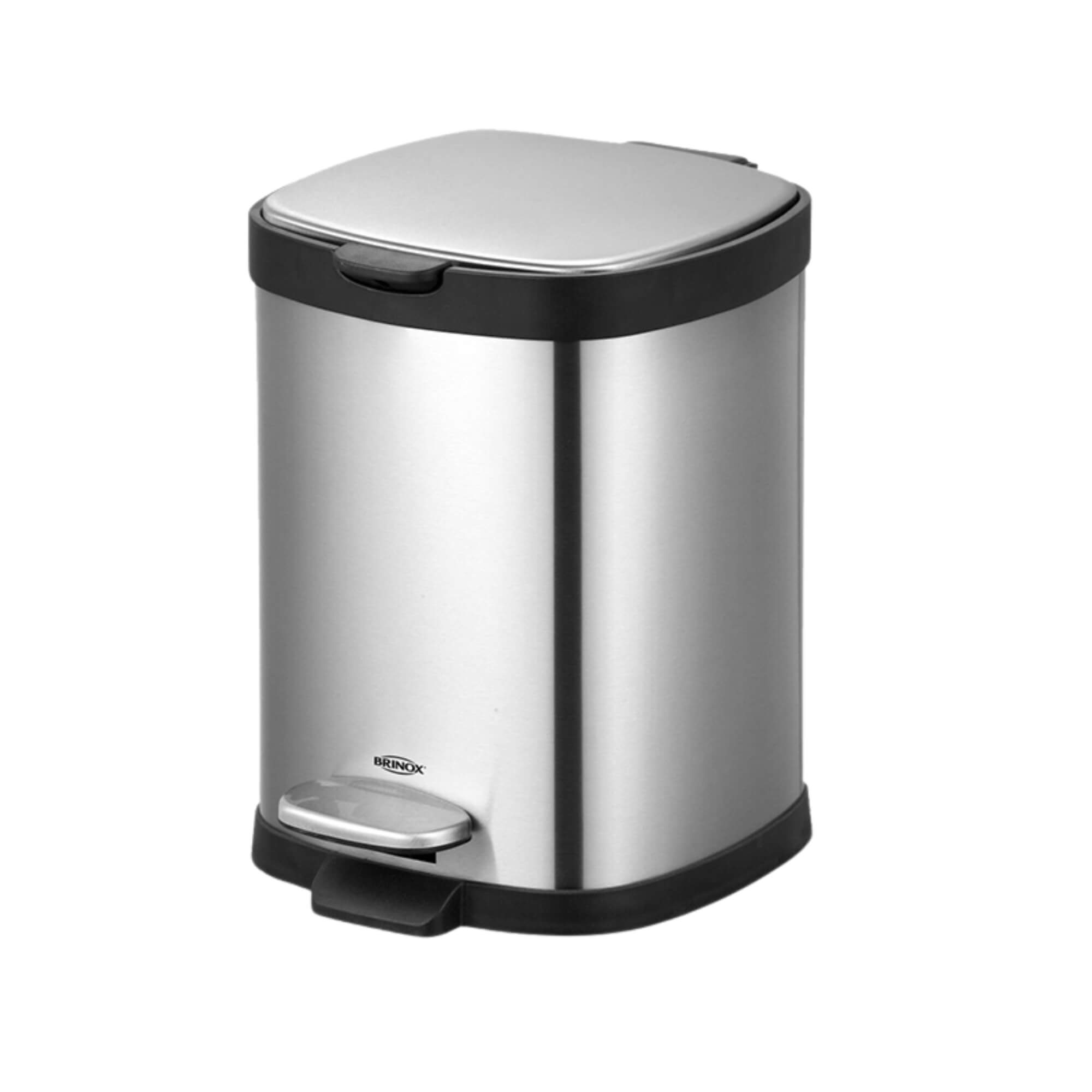 Lixeira com Pedal e Balde Frame 6 Litros Aço Inox Escovado 29x2 Brinox - 3064/101