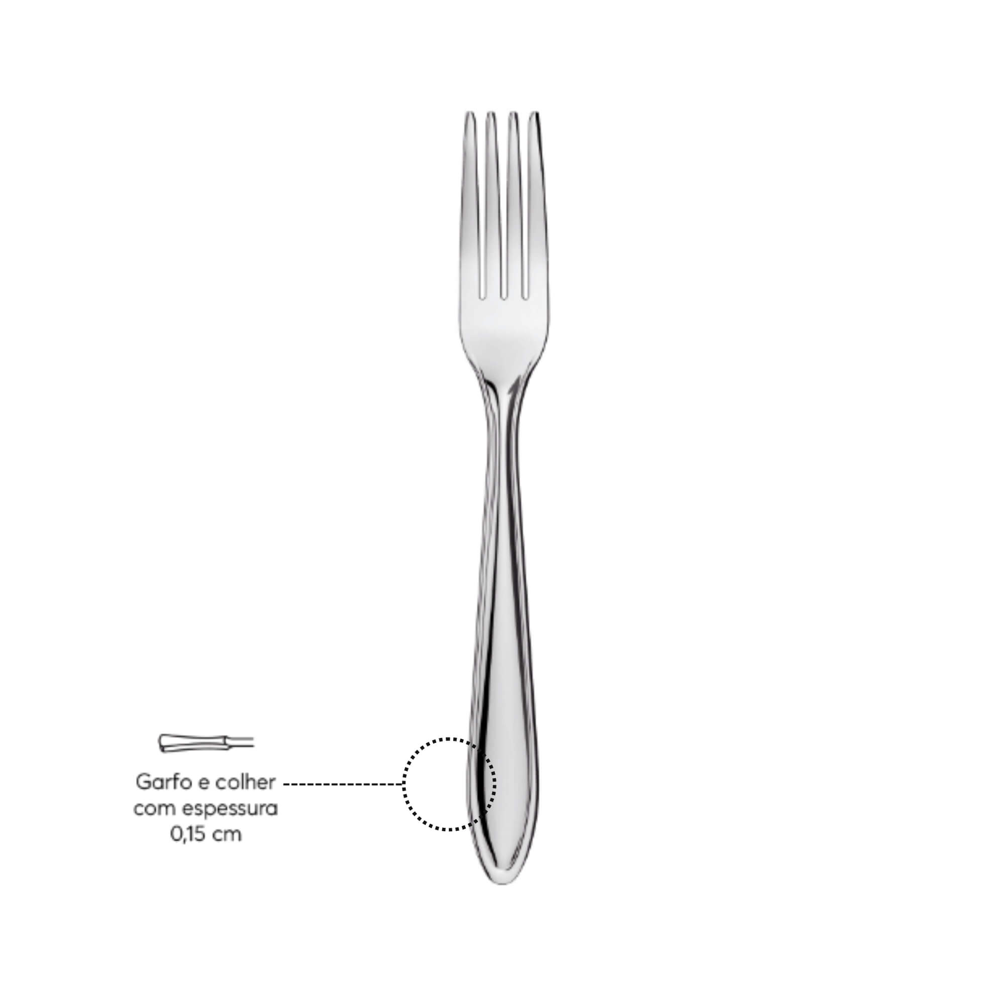 Garfo de Mesa Lyon 3 Peças Brinox - 5100/302