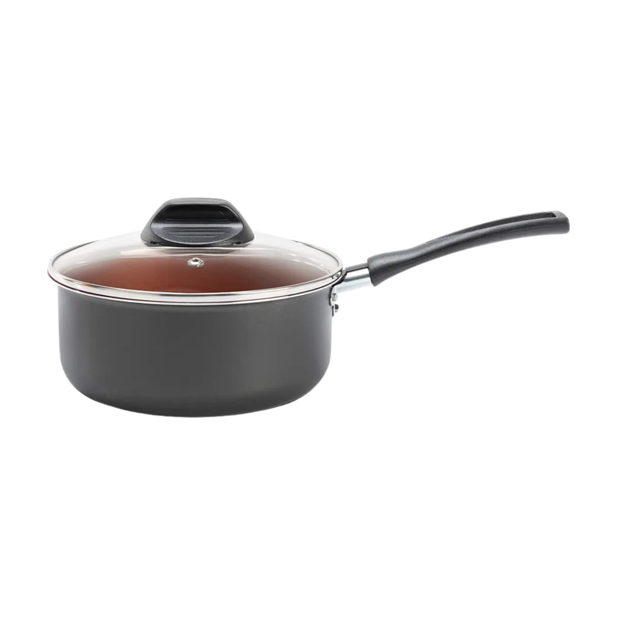 Panela c/ Tampa 16cm 1,3L Revestimento Antiaderente Cinza Range Linha Topázio Brinox - 7233/356
