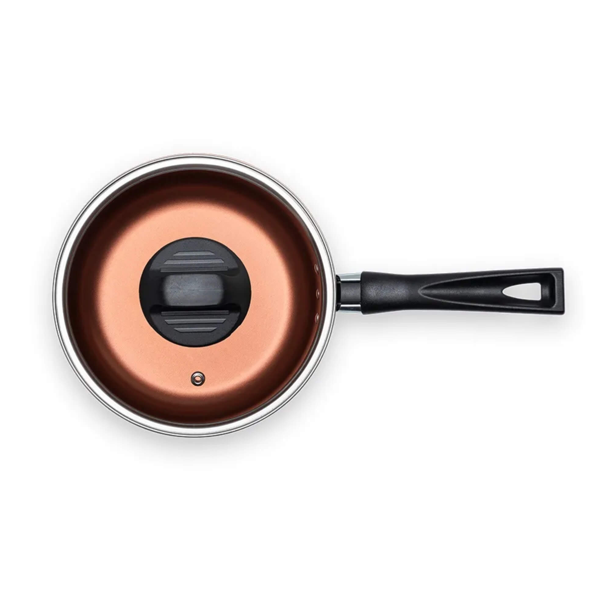Panela c/ Tampa 16cm 1,3L Revestimento Antiaderente Cinza Range Linha Topázio Brinox - 7233/356