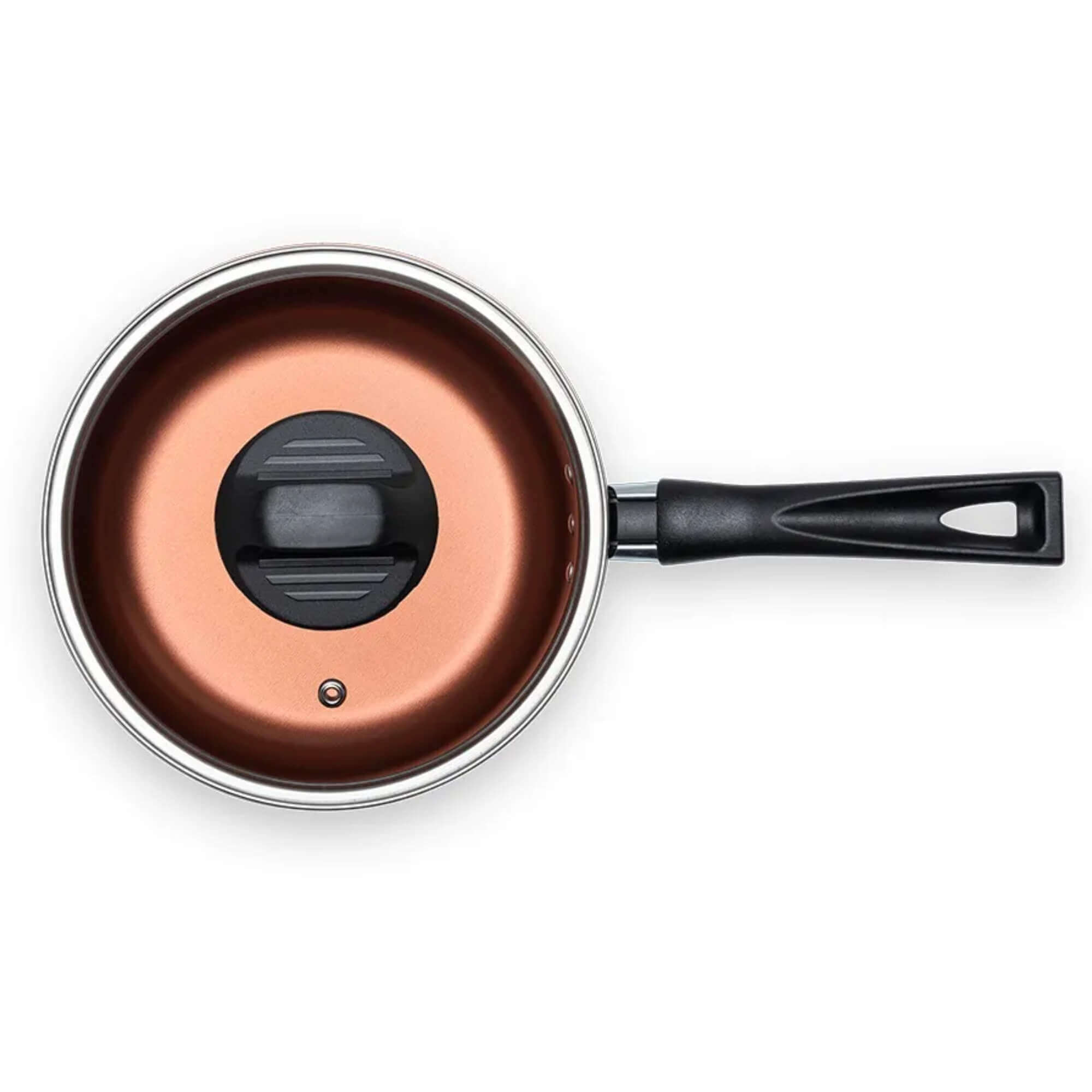 Panela com Tampa Topázio 18cm 1,9L Antiaderente Pro-flon Cinza Range Brinox - 7233/357