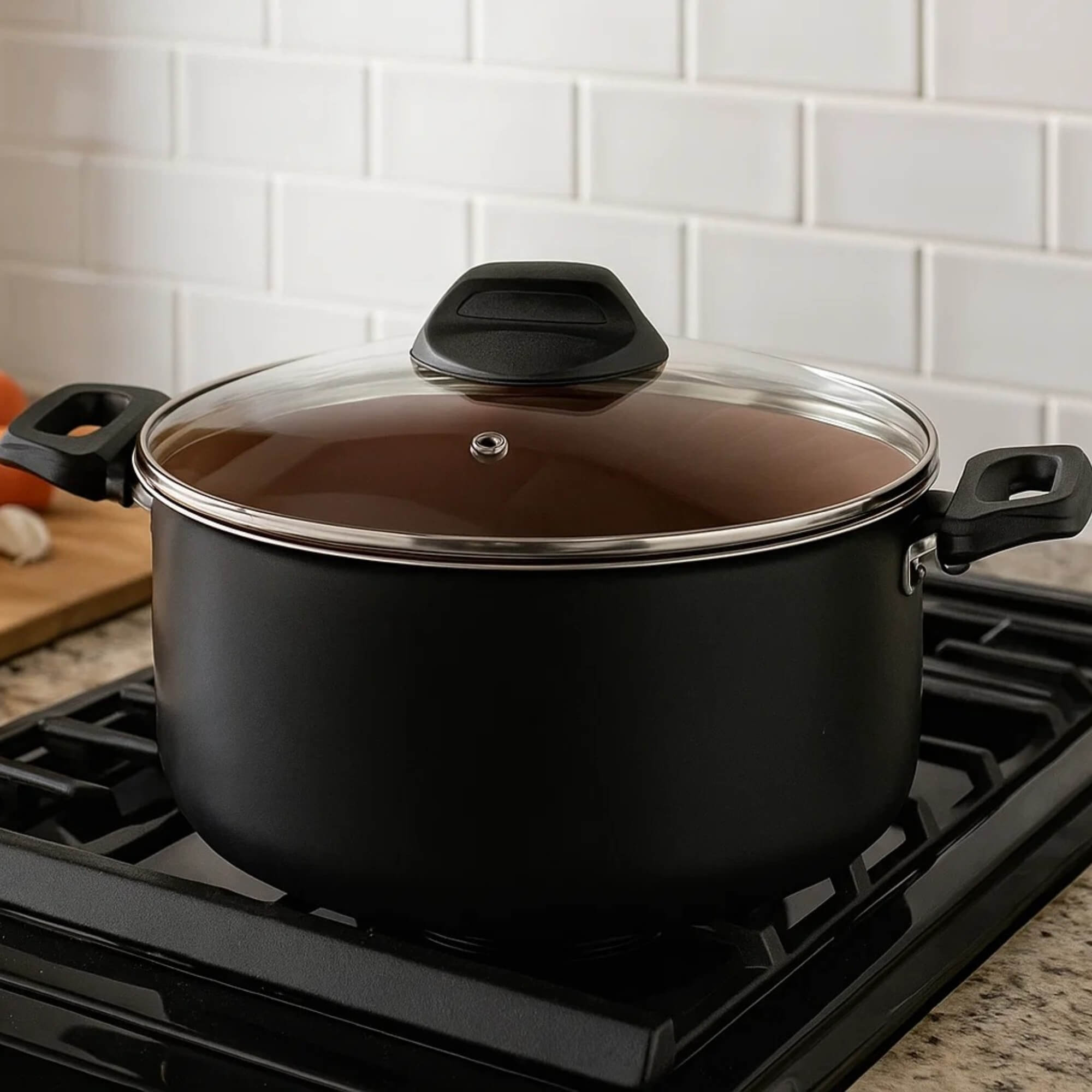 Caçarola com Tampa Topázio 18cm 1,9L Antiaderente Pro-flon Cinza Range Brinox - 7233/360