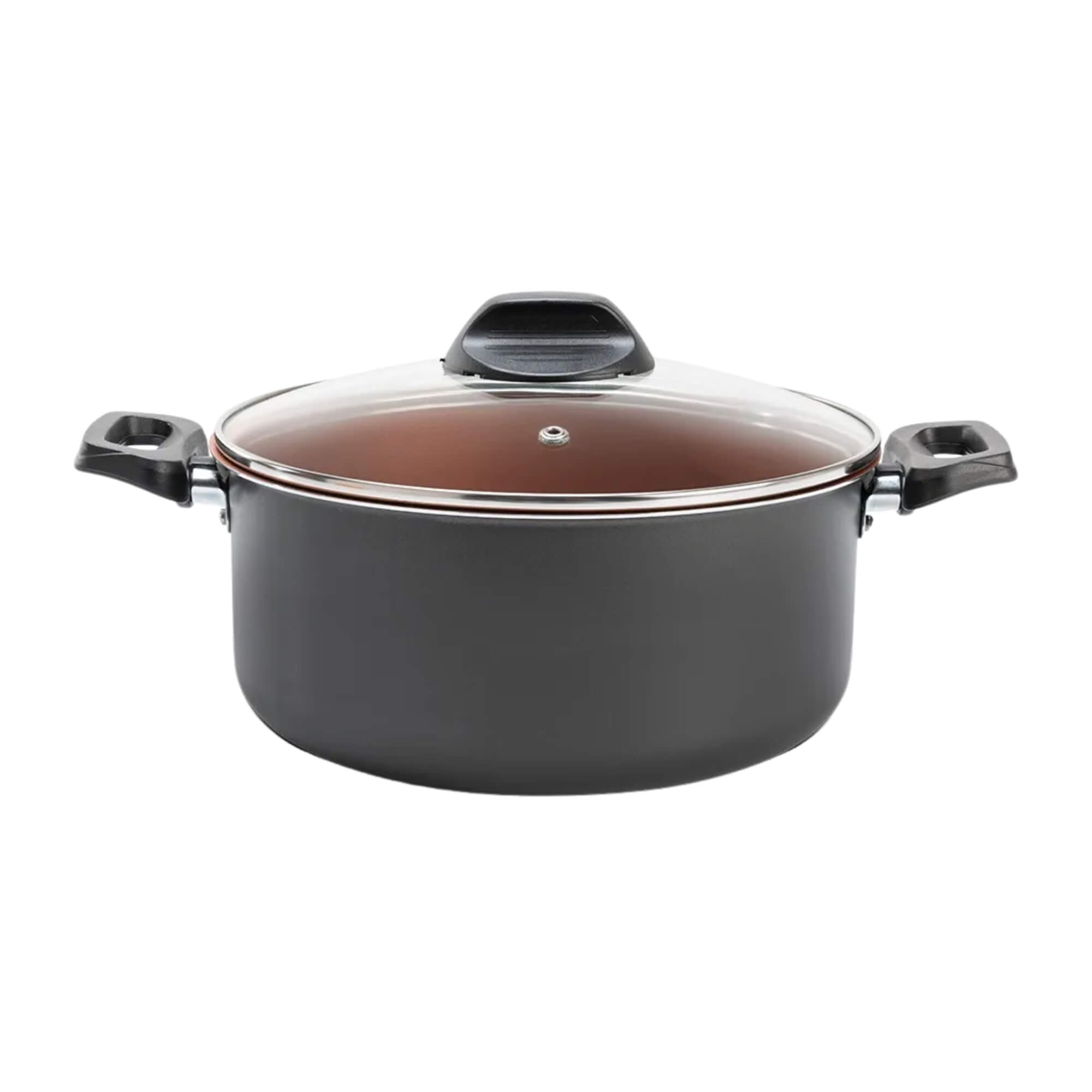 Caçarola com Tampa Topázio 22cm 3,45L Antiaderente Pro-flon Cinza Range Brinox - 7233/361