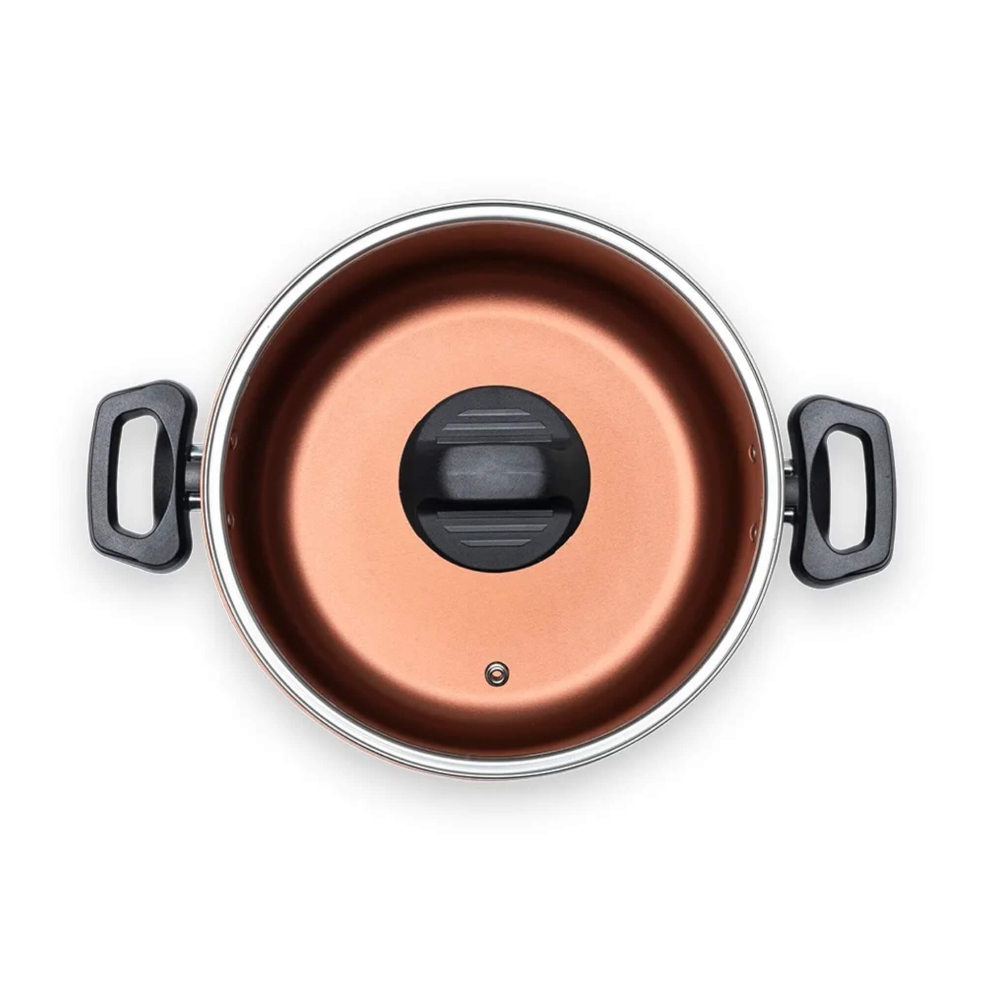 Caçarola com Tampa Topázio 22cm 3,45L Antiaderente Pro-flon Cinza Range Brinox - 7233/361