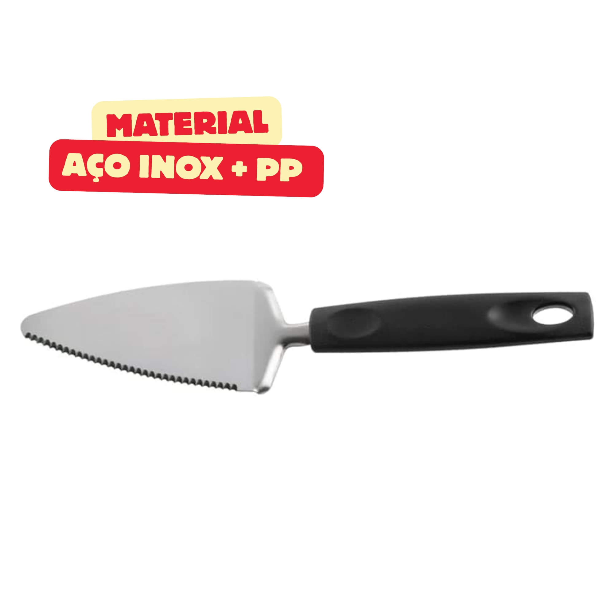 Espátula Pá para Torta 25cm Linha Asti cabo preto Brinox - 2221/310