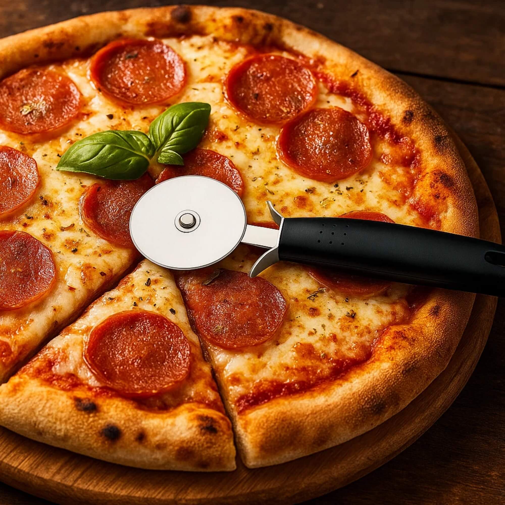 Cortador de Pizza 6x20,5cm Linha Asti cor Preto Brinox - 2221/320