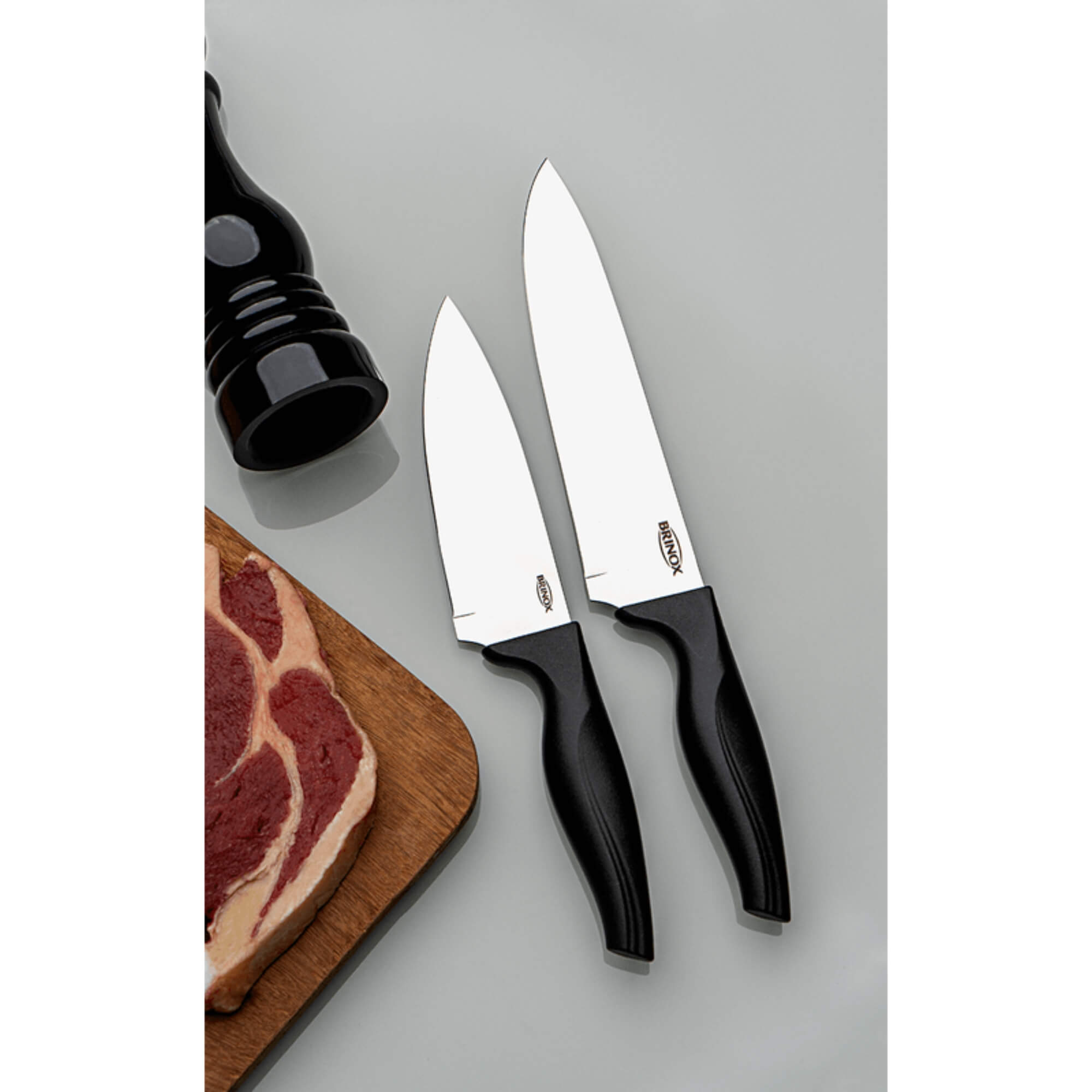Faca p/ Carne ideal para todos os preparos 8" (32,5 cm) inox cabo preto Brinox - 2556/300