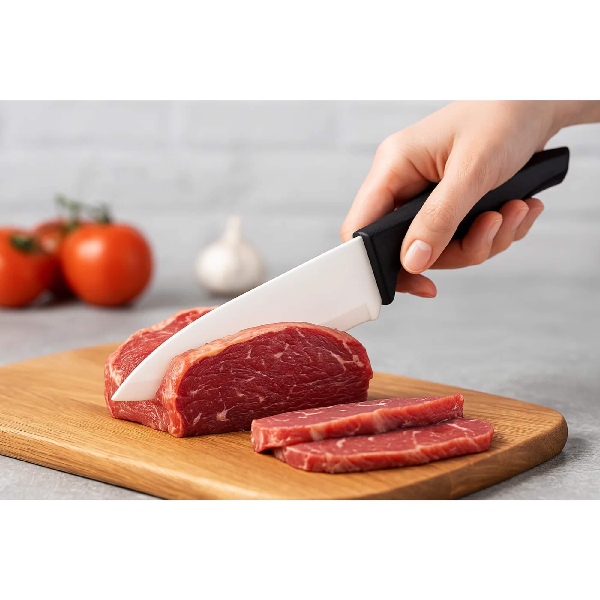 Faca p/ Carne ideal para todos os preparos 8" (32,5 cm) inox cabo preto Brinox - 2556/300