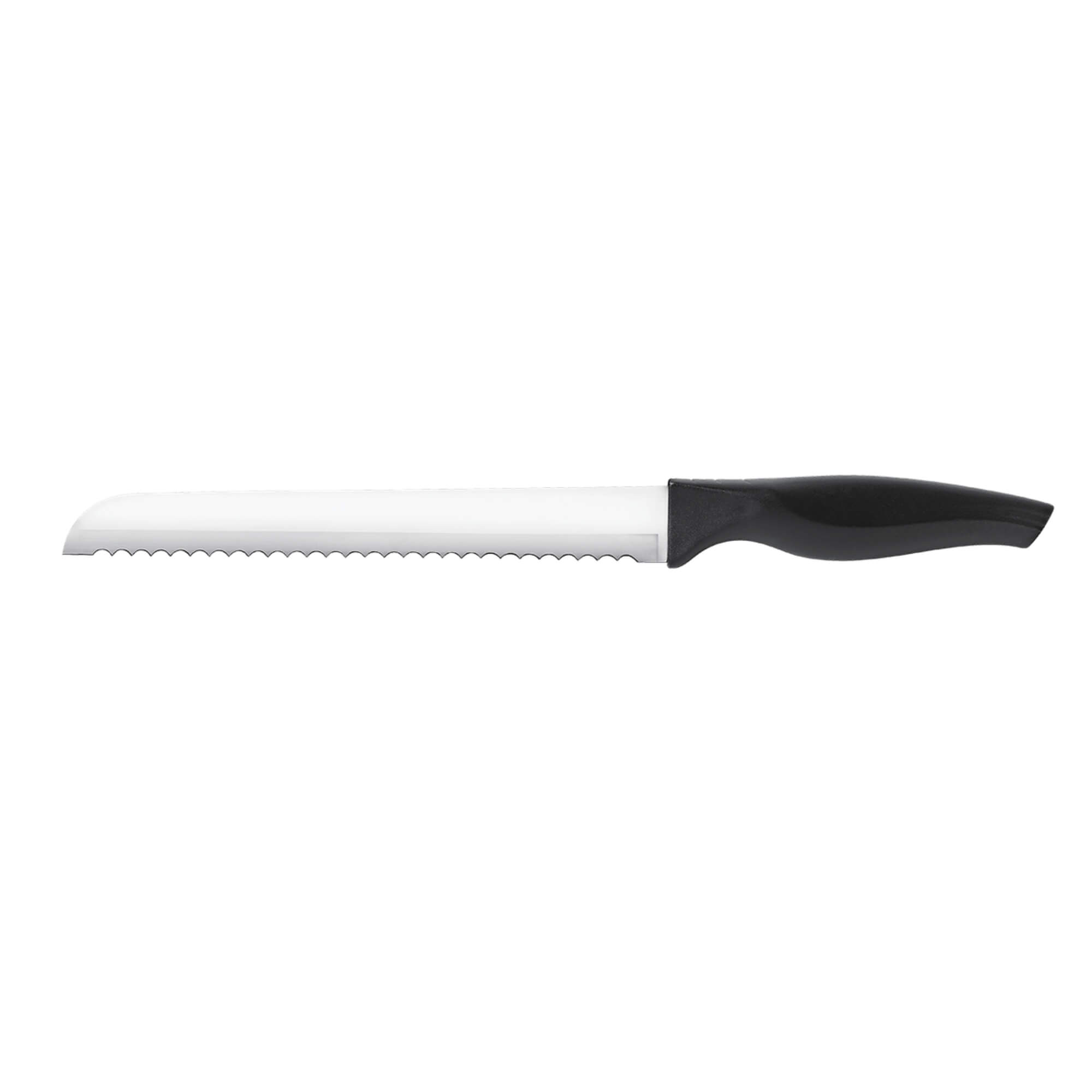 Faca p/ Pão 8" lâmina serrilhada aço inoxidável, polido e temperado cabo preto Brinox - 2556/302