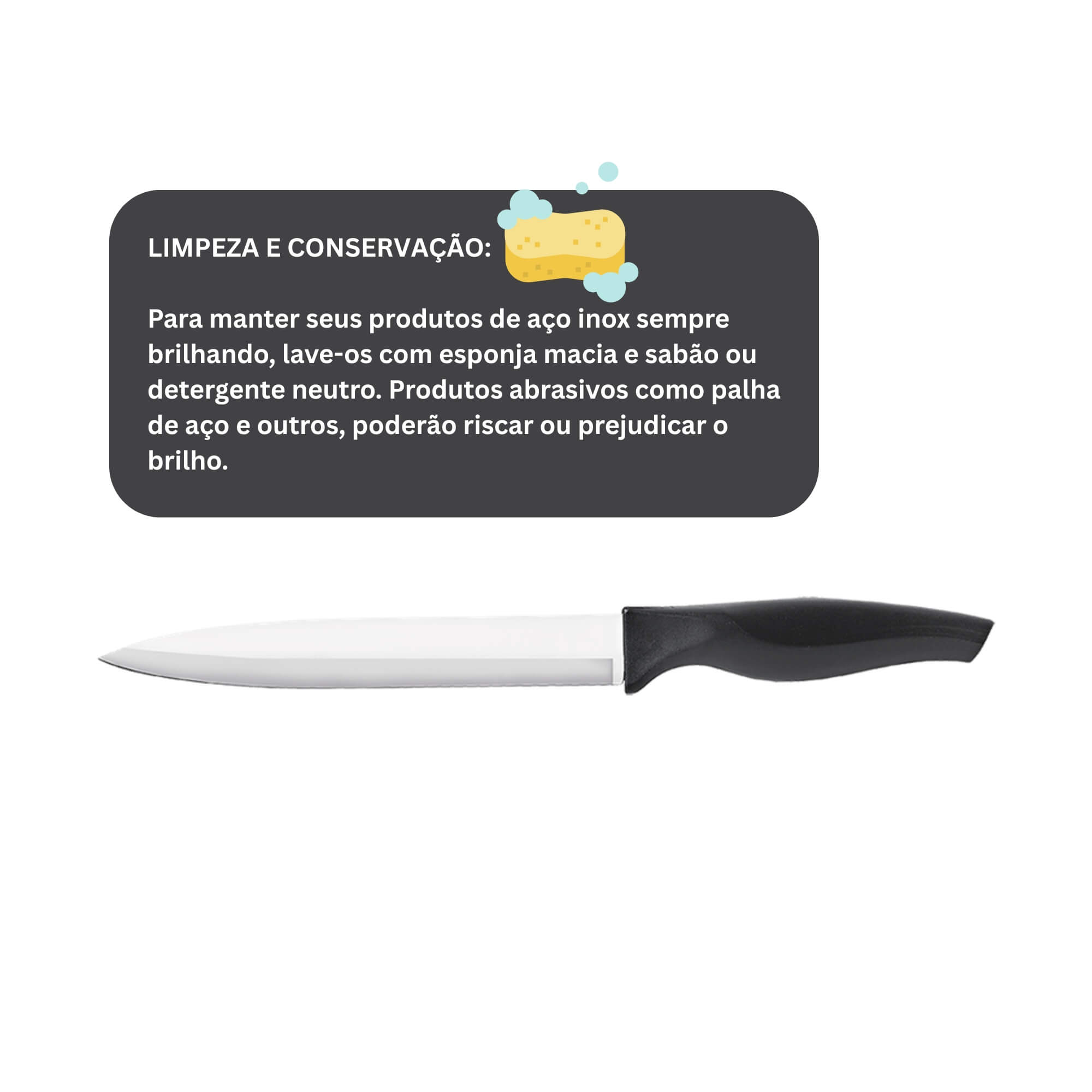 Faca para Legumes 3,5" lâmina aço inoxidável polido e temperado cabo preto Brinox - 2556/306