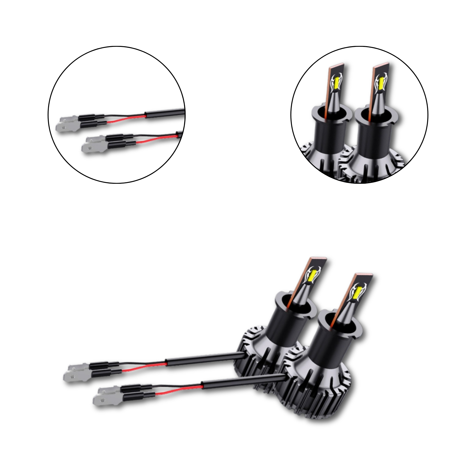 Par de Lâmpadas LED Veicular H3 Linha Nano LED Roadstar - RS-H3 11BR MI