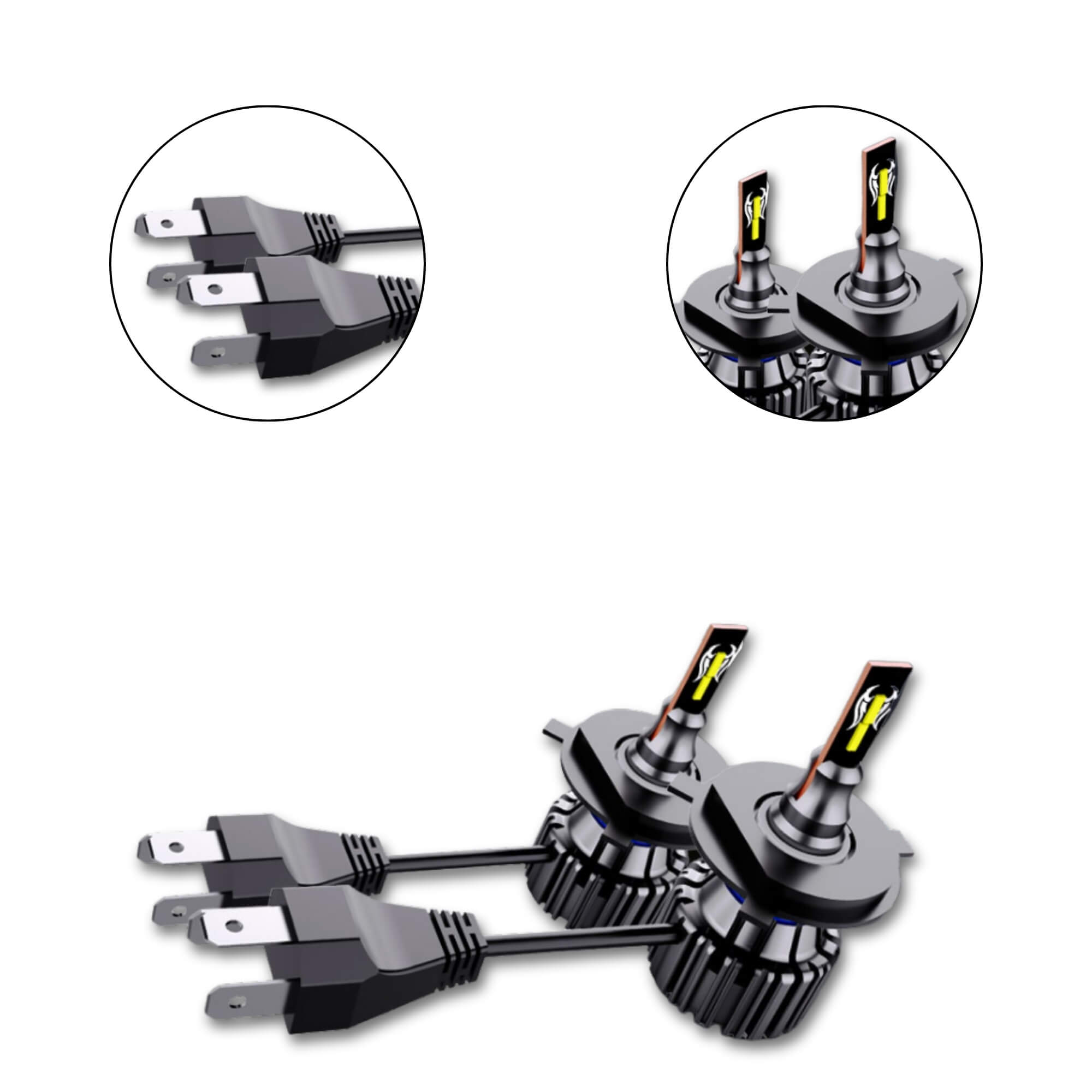 Par de Lâmpadas LED Veicular H4 Linha Nano LED Roadstar 4400LM - RS-H4 11BR MI