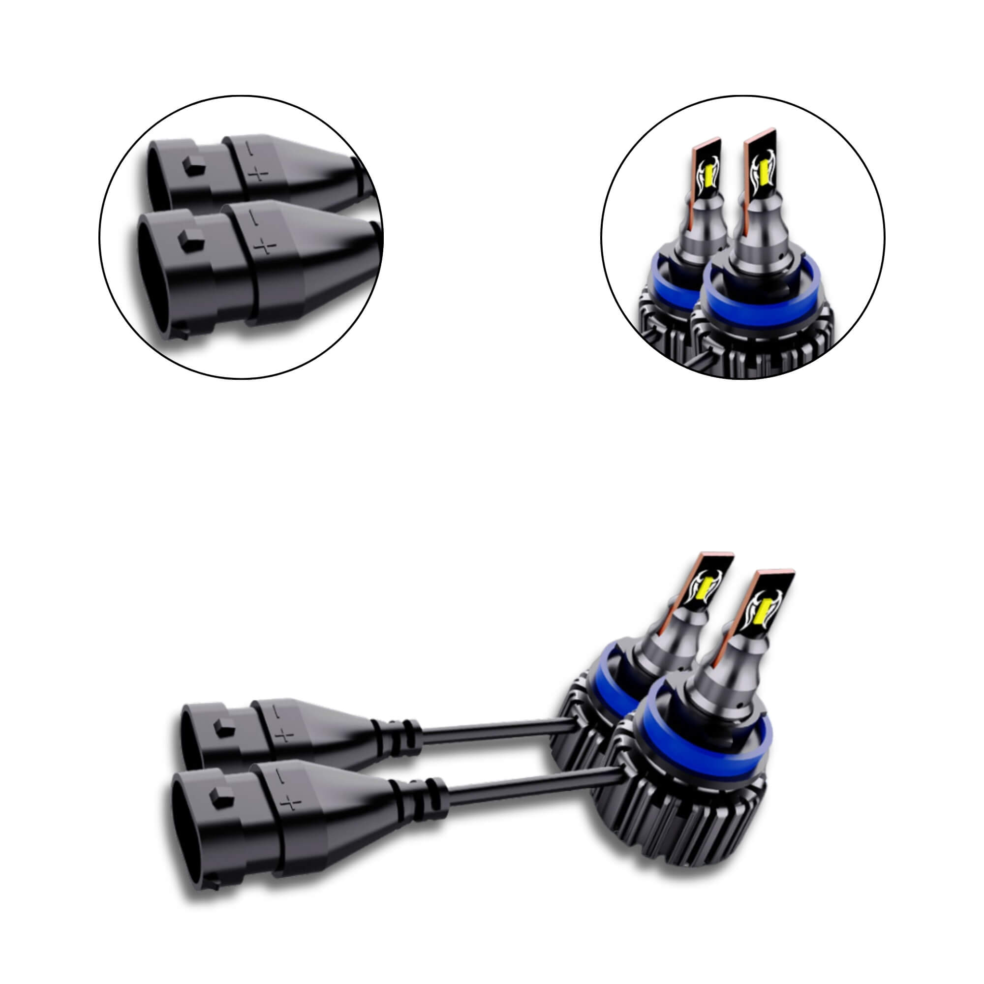 Par de Lâmpadas LED Veicular H8 Linha Nano LED Roadstar - RS-H8 11BR MI