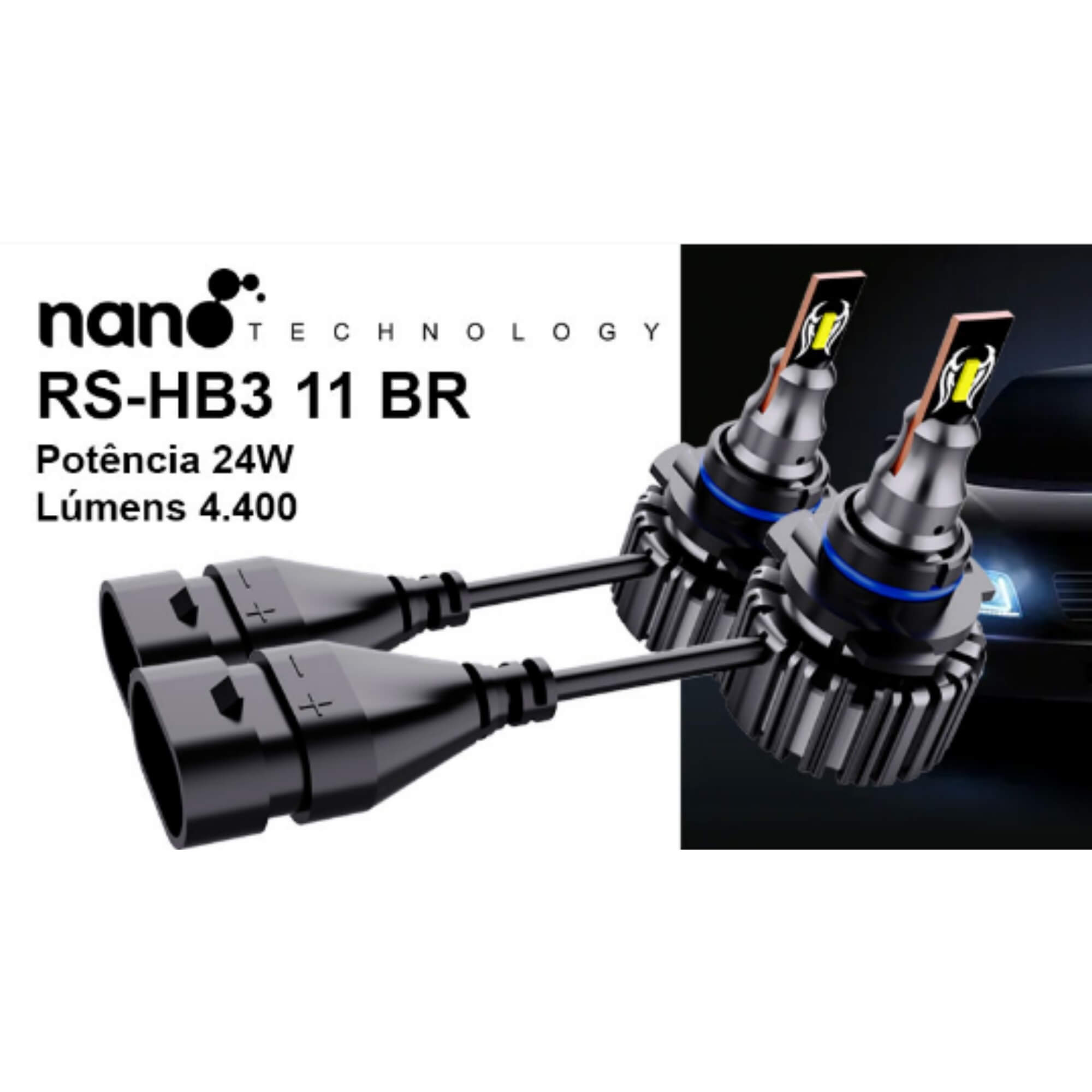 Par de Lâmpadas LED Veicular HB3 Linha Nano LED Roadstar - RS-HB3 11BR MI