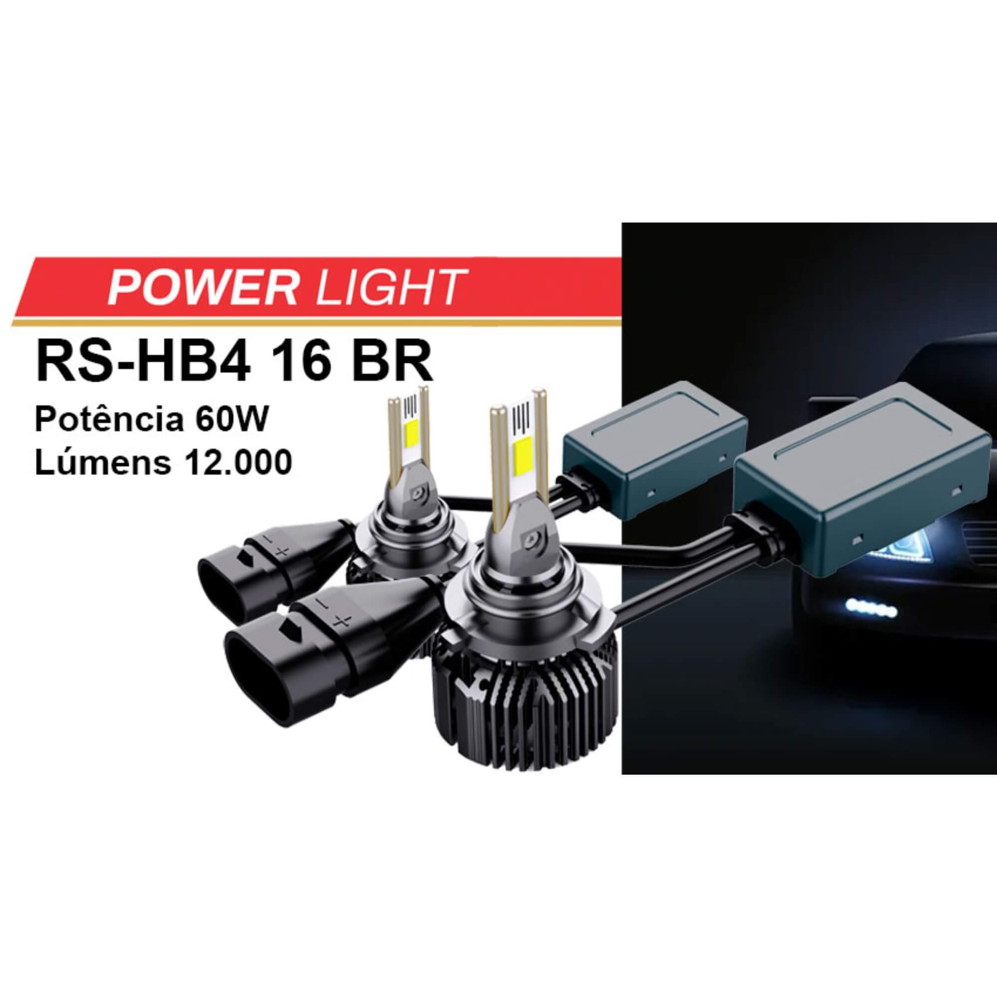 Par de Lâmpadas LED Veicular HB4 Linha Power Light Roadstar - RS-HB4 16BR MI