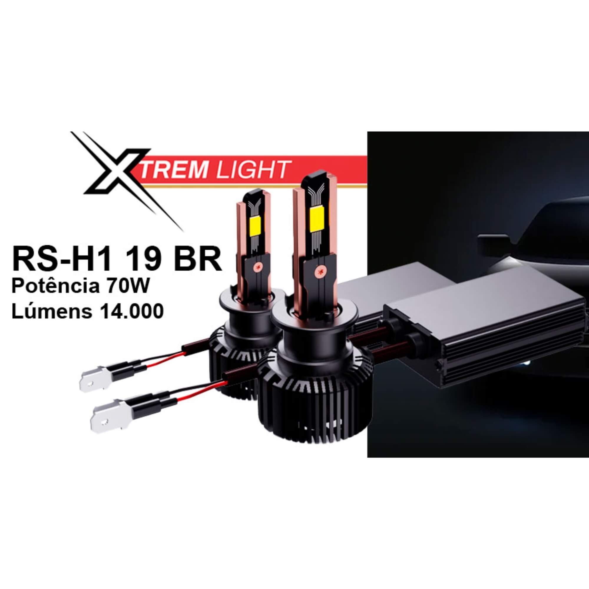 Par de Lâmpadas LED Veicular H1 Linha Xtrem Light Roadstar - RS-H1 19BR MI