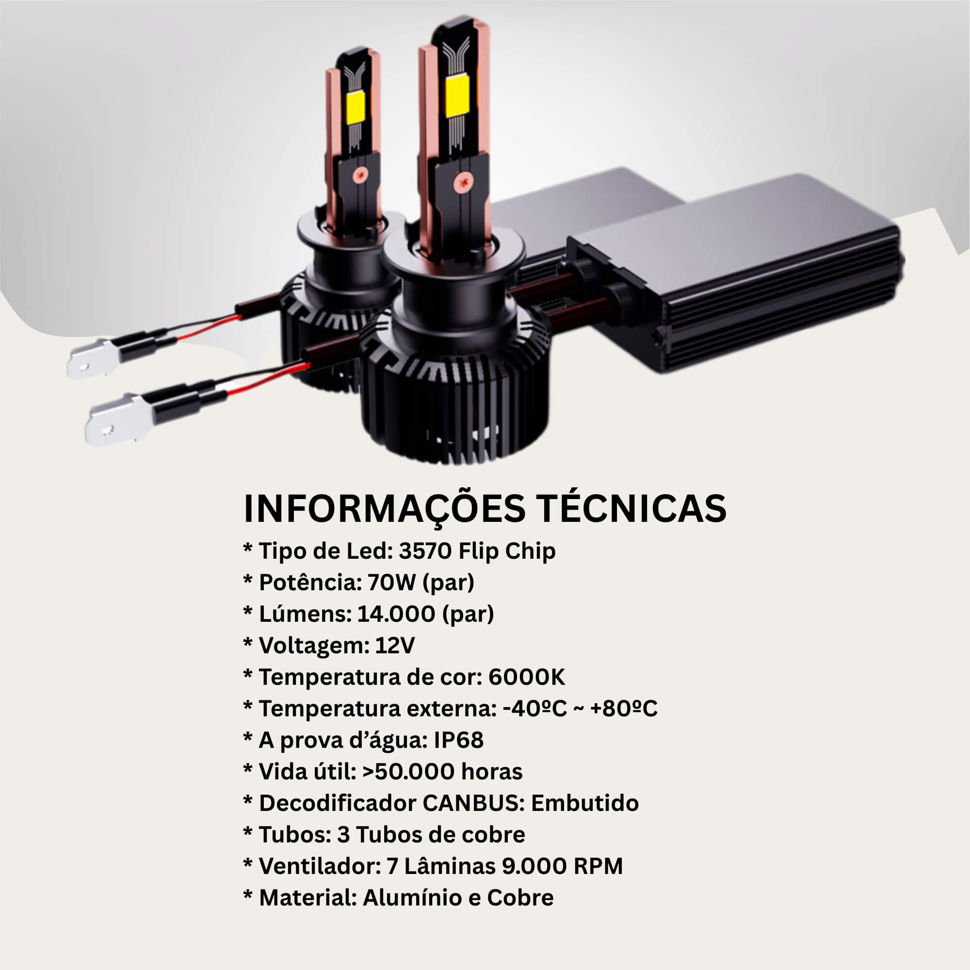 Par de Lâmpadas LED Veicular H1 Linha Xtrem Light Roadstar - RS-H1 19BR MI