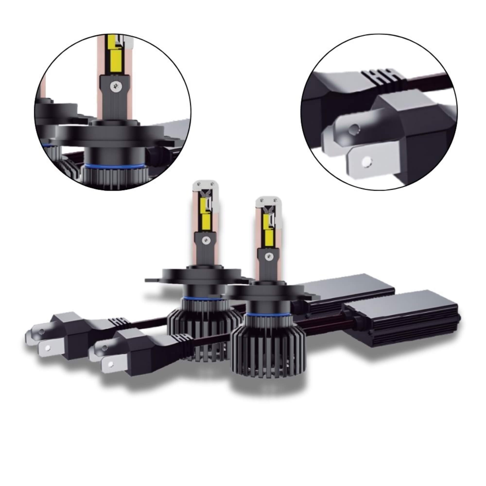 Par de Lâmpadas LED Veicular H4 Linha Xtrem Light Roadstar - RS-H4 19BR MI