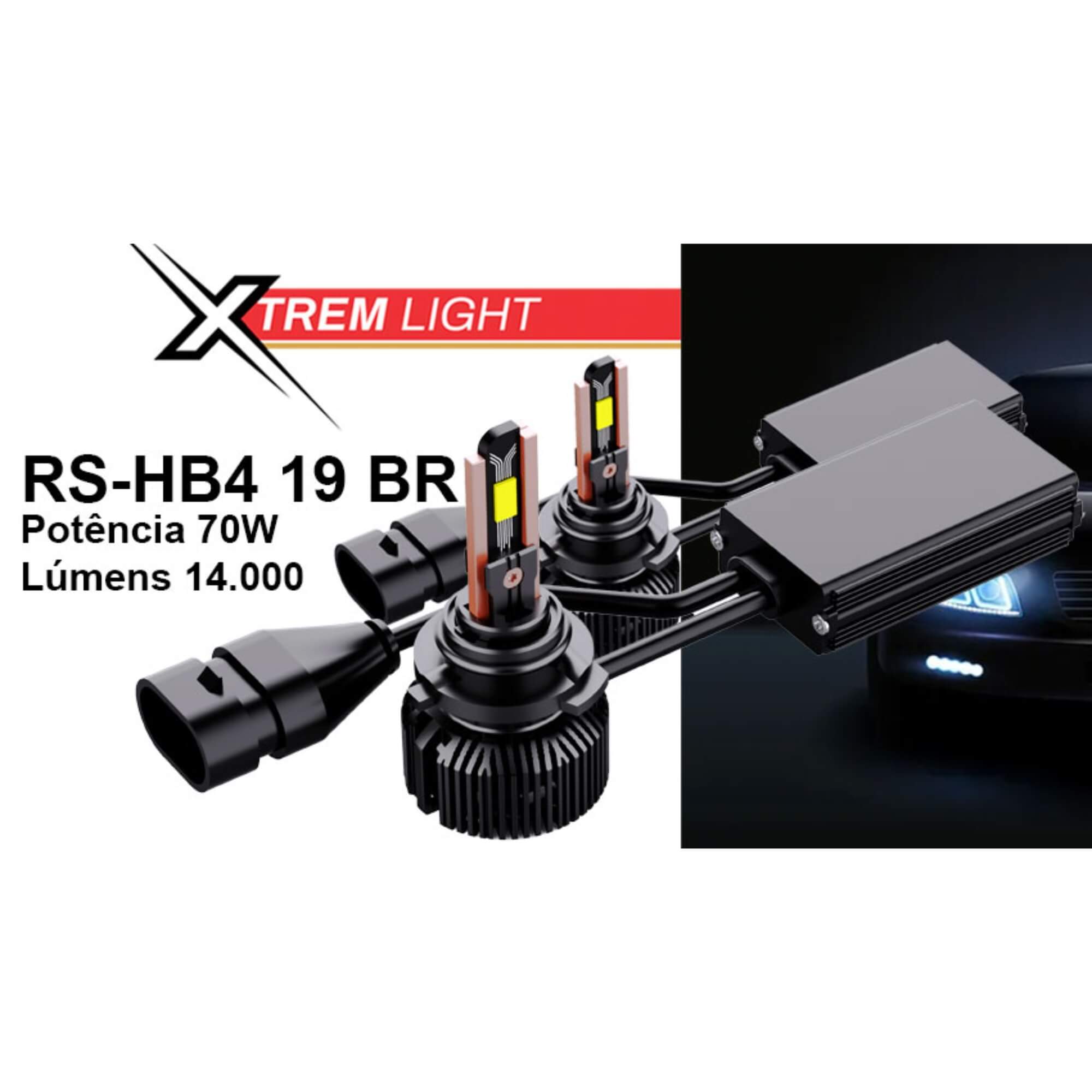 Par de Lâmpadas LED Veicular HB4 Linha Xtrem Light Roadstar - RS-HB4 19BR MI