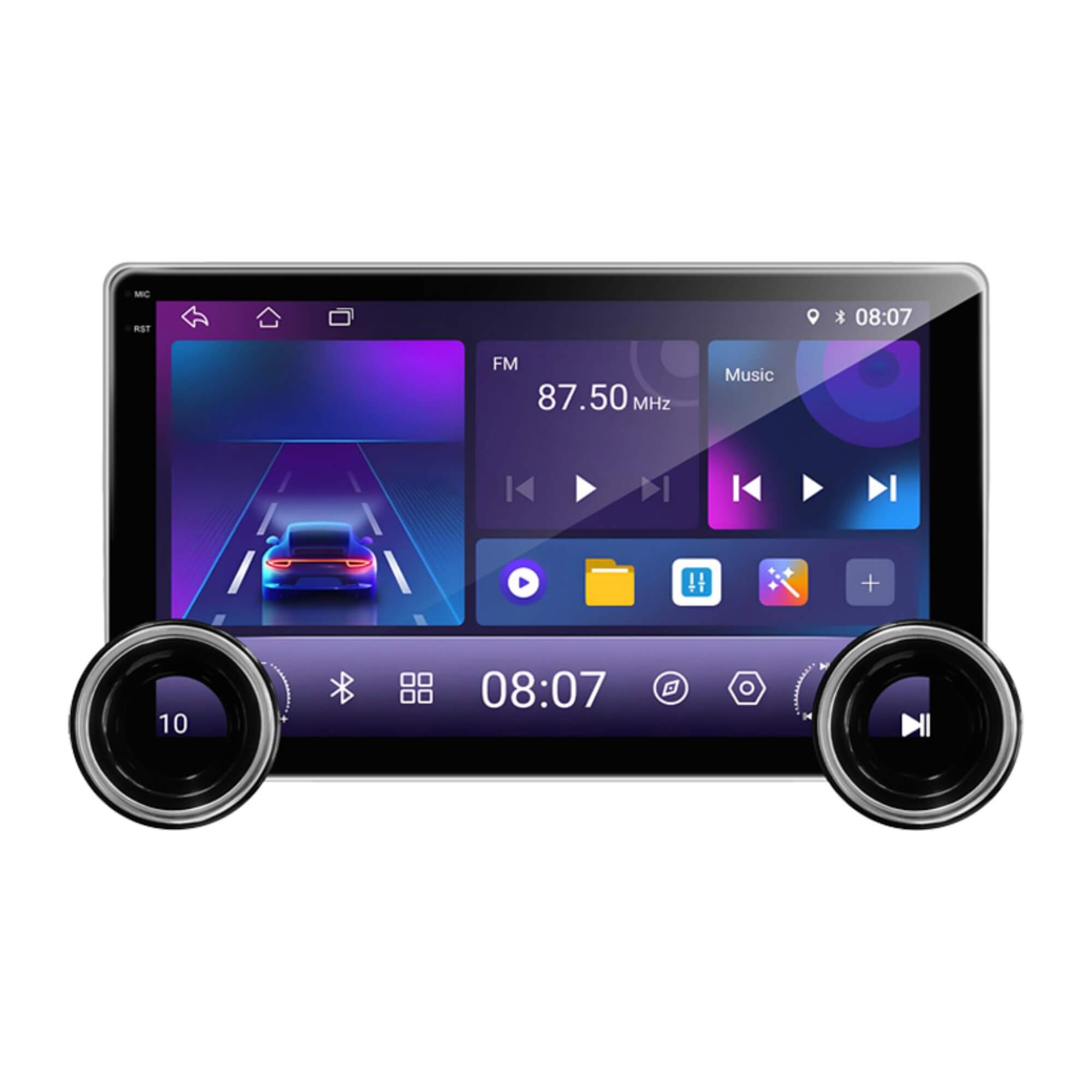 Multimídia Android Carplay c/ Botões Giratórios e Tela QLED 11,8" Pro Line Roadstar - RS1180BR MI