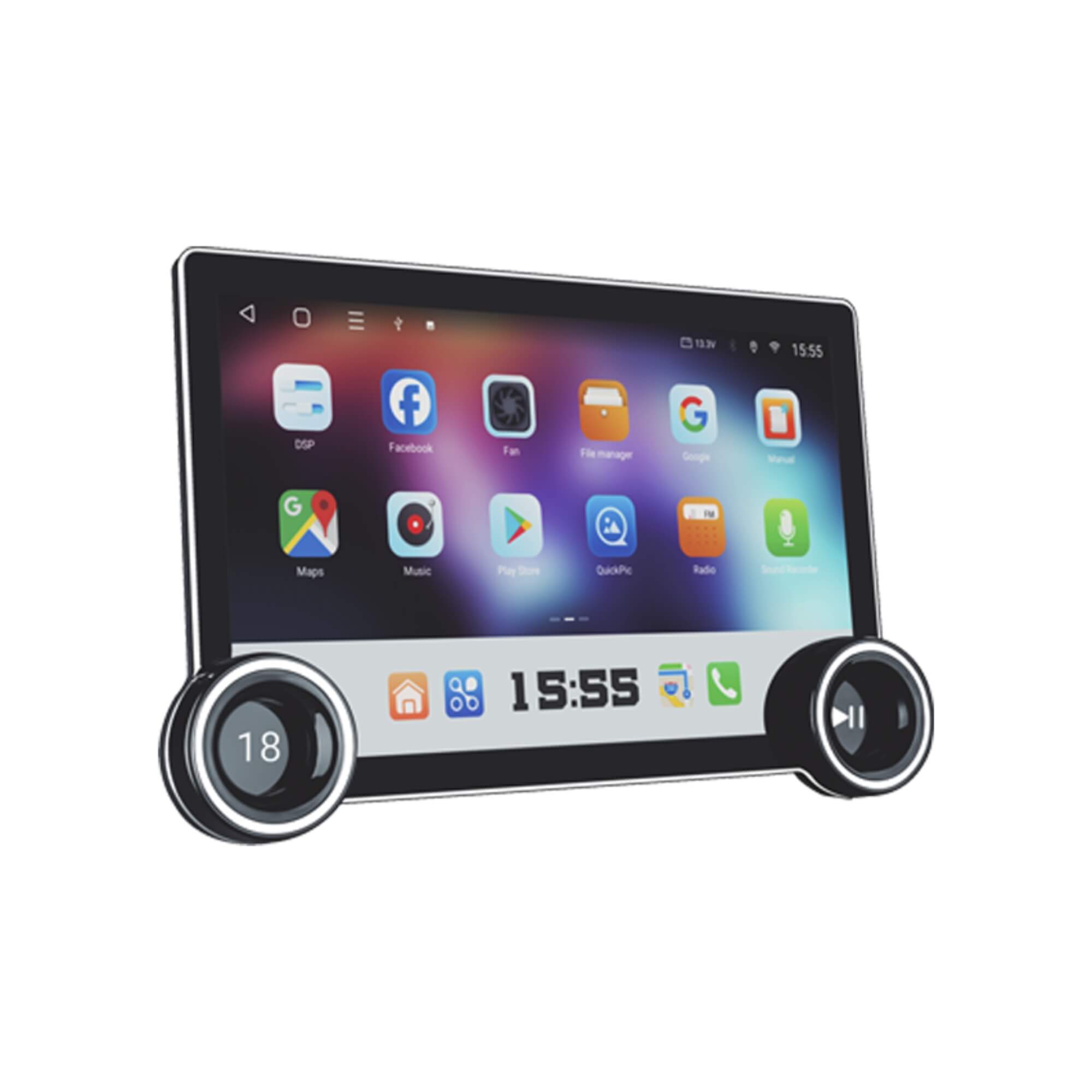 Multimídia Android Carplay c/ Botões Giratórios e Tela QLED 11,8" Pro Line Roadstar - RS1180BR MI