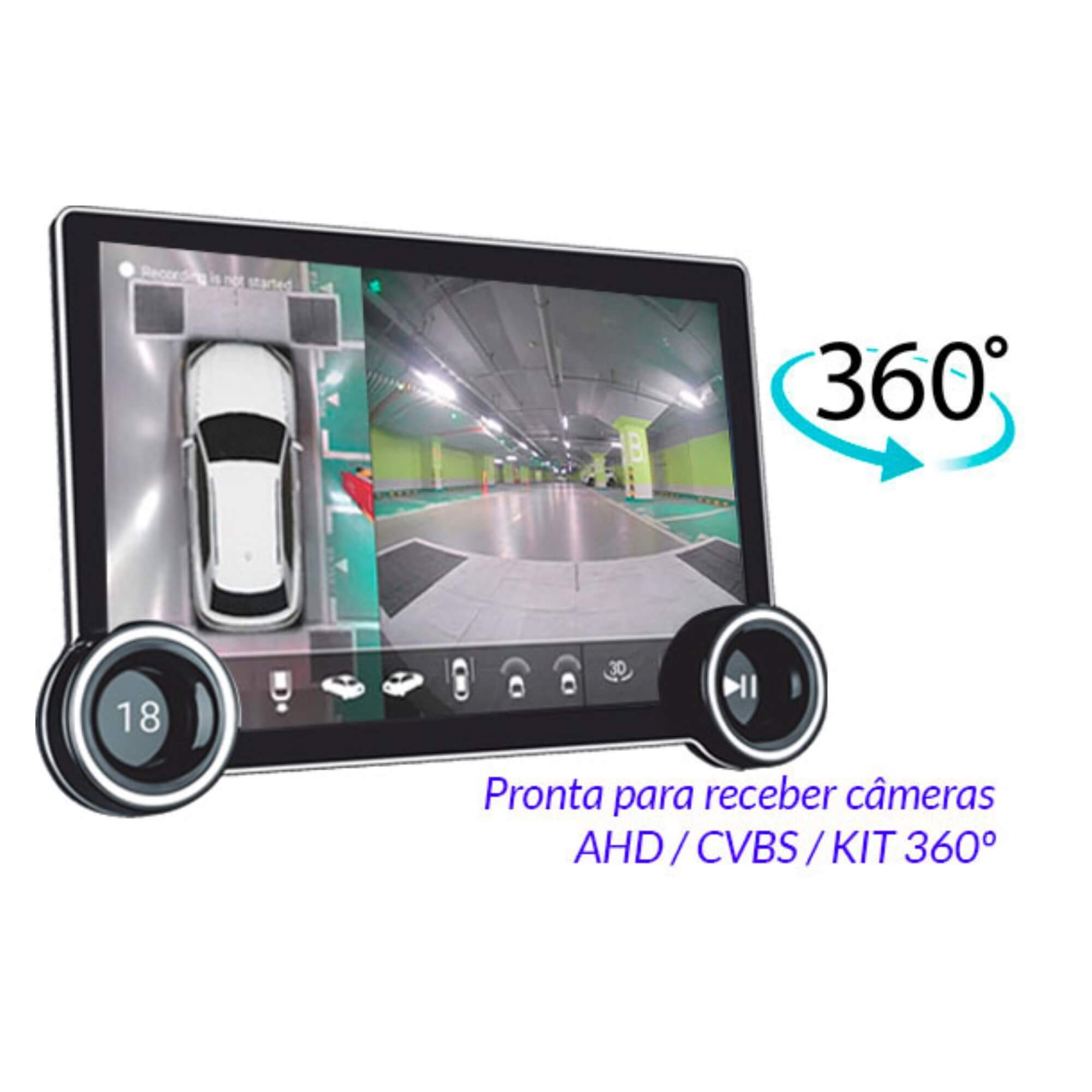Multimídia Android Carplay c/ Botões Giratórios e Tela QLED 11,8" Pro Line Roadstar - RS1180BR MI
