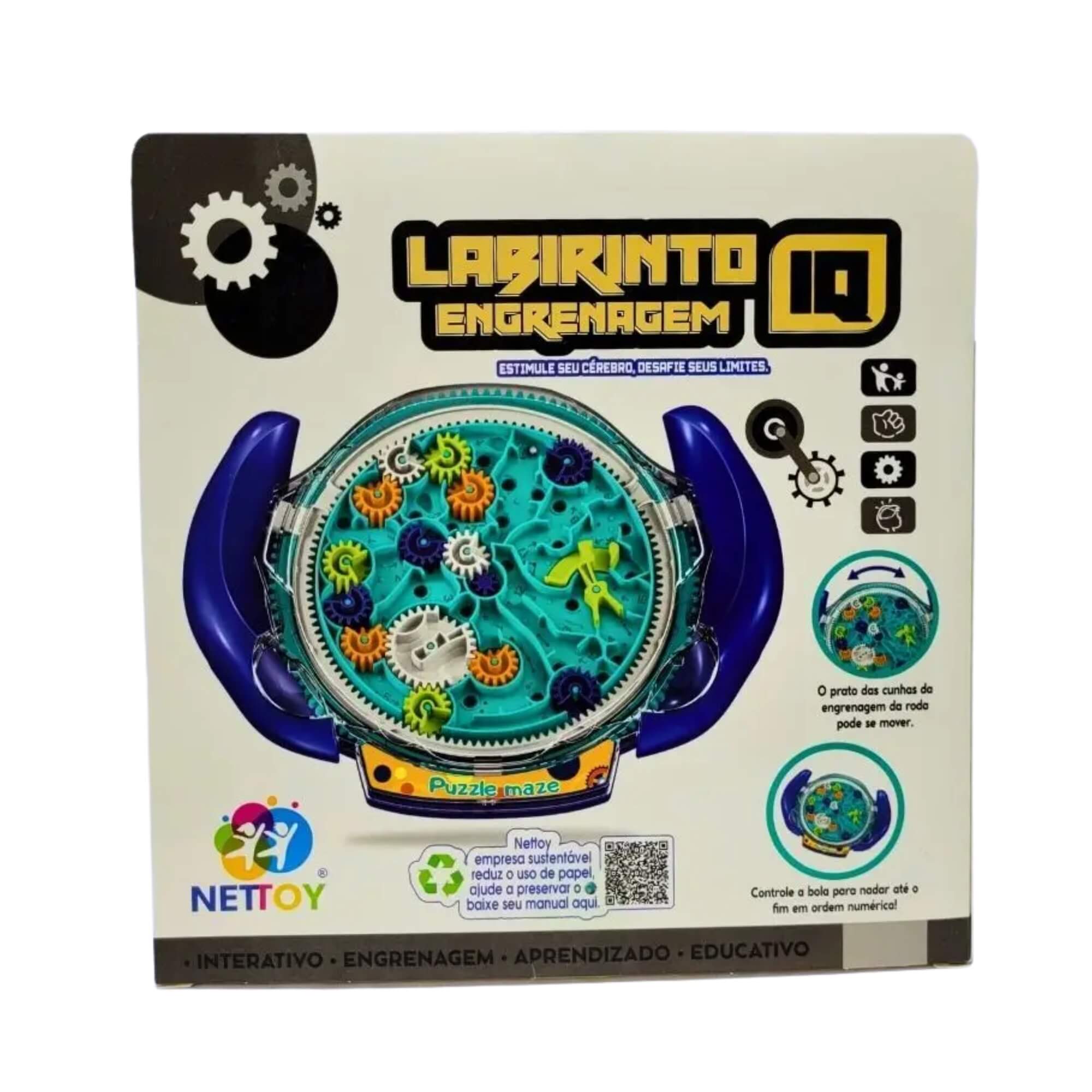Brinquedo Infantil Desafio IQ Labirinto de Engrenagem Nettoy - 40043