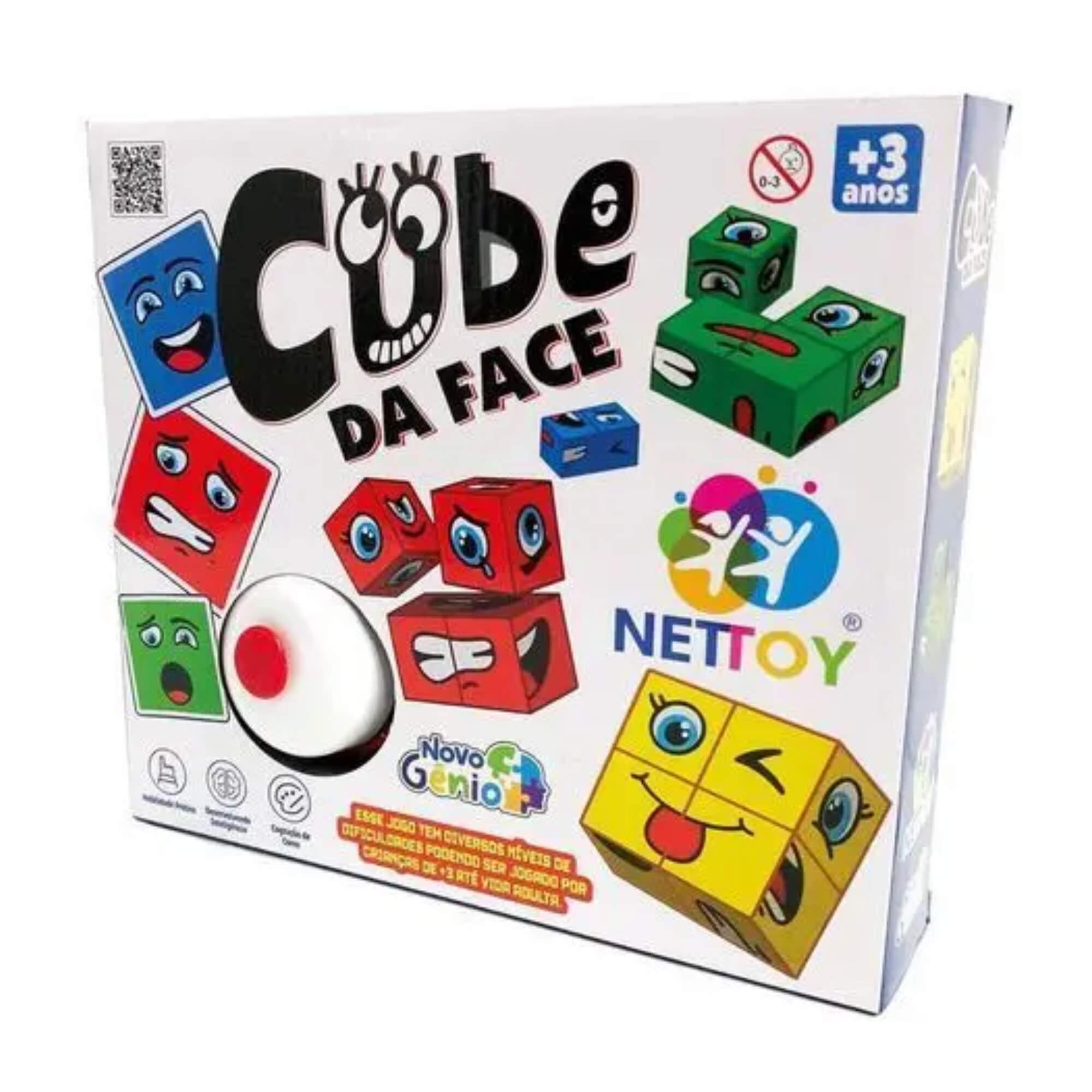 Brinquedo Infantil Jogo de Desafio Playcube Mude de Face Nettoy - 30191