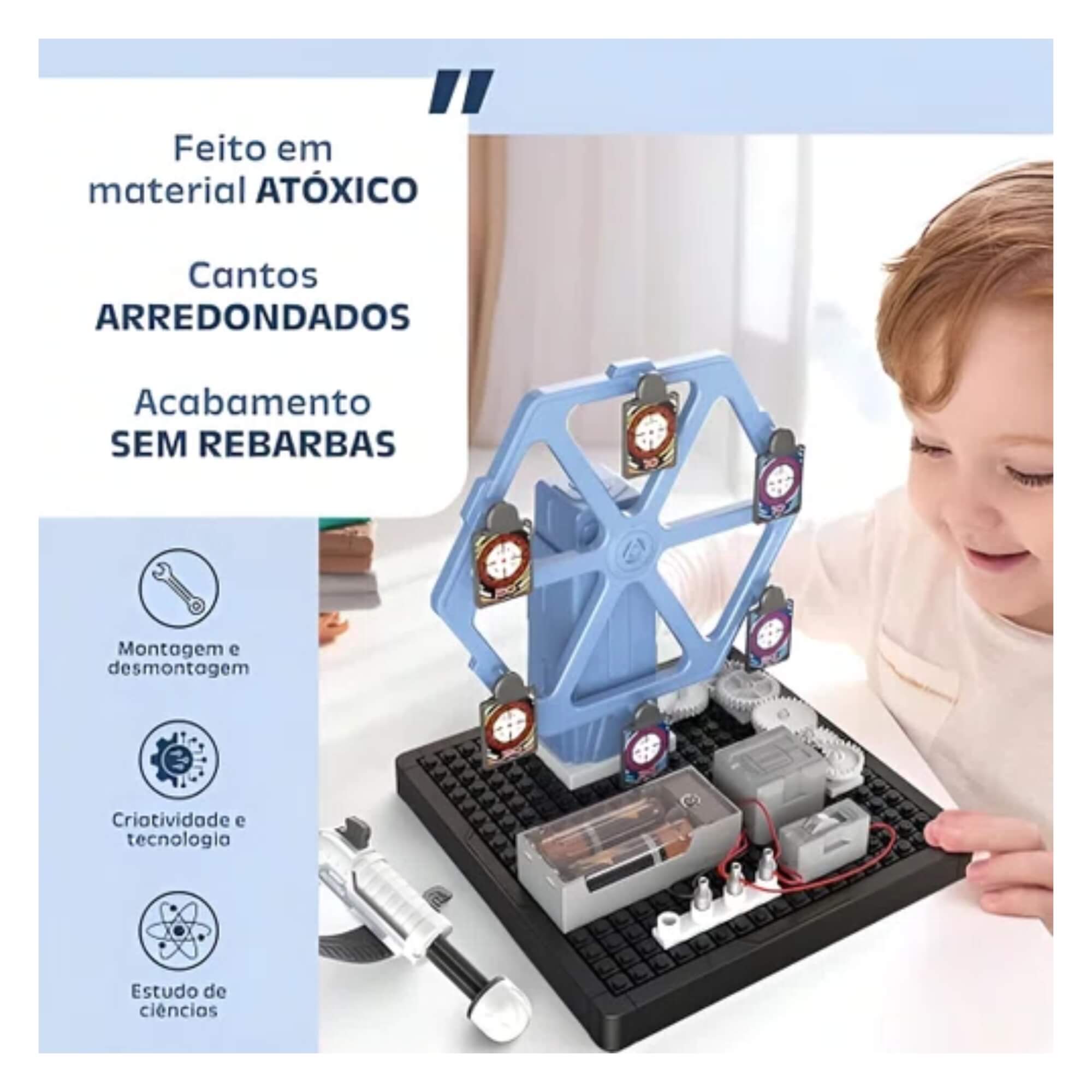 Brinquedo Infantil Experiência Novo Cientista Circuito Mec. Giratório c/Alvo Nettoy - 40091
