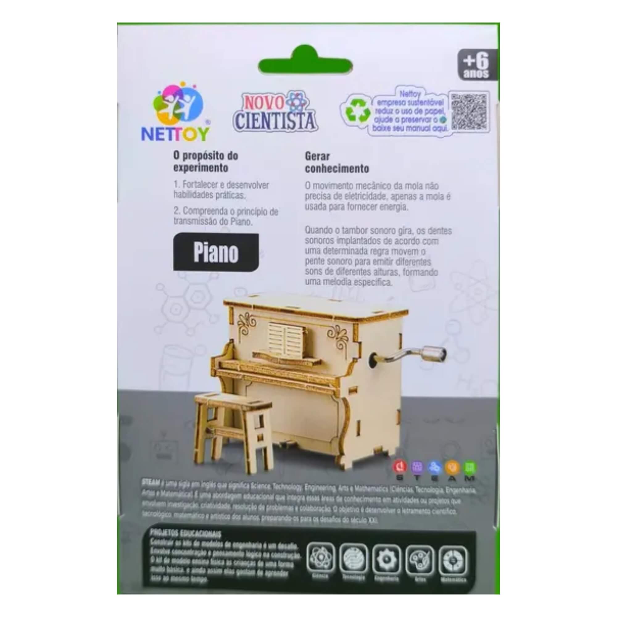 Brinquedo Infantil Experiencia STEAM Novo Cientista Piano Nettoy - 40017