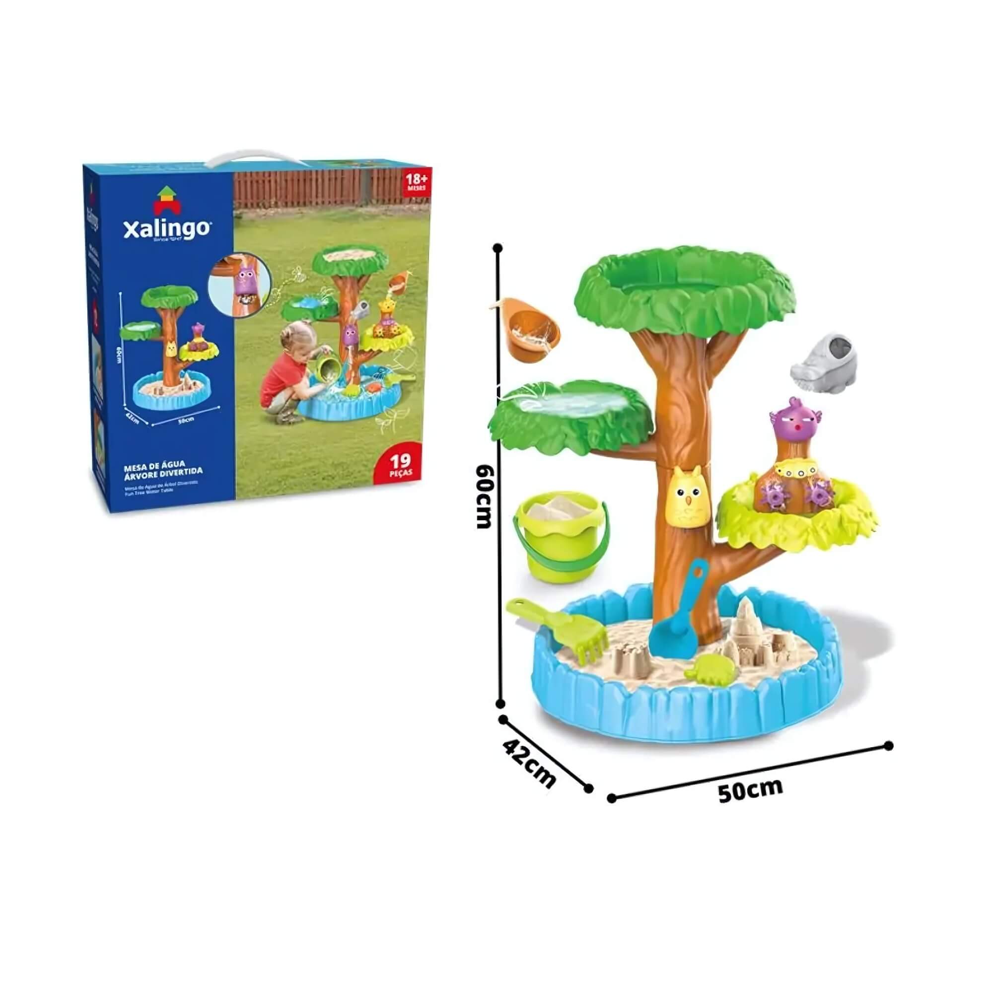 Brinquedo Infantil Mesa de Água Árvore Divertida 19 Peças Xalingo - 95960