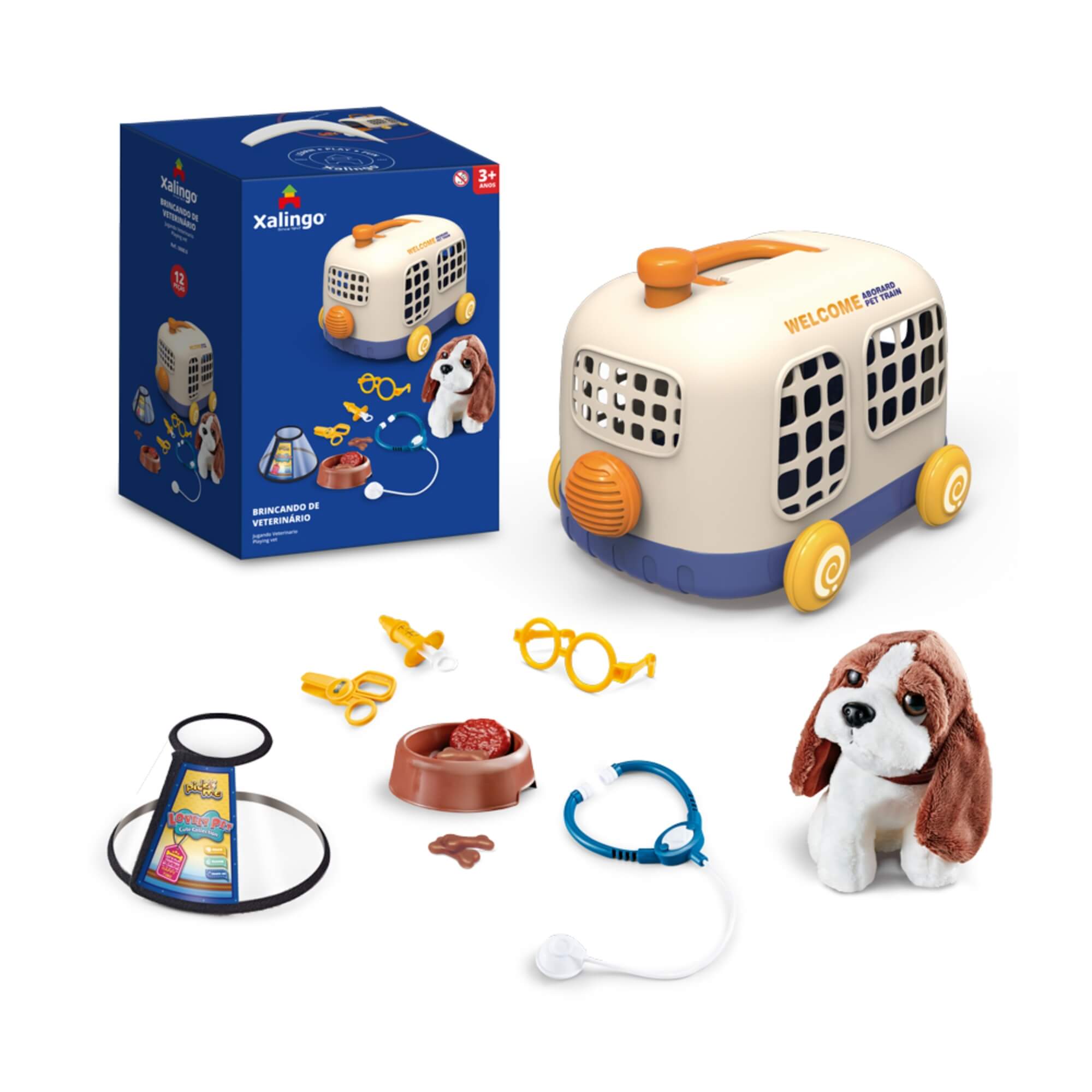 Brinquedo Infantil Brincando de Veterinário 12 Peças Xalingo - 06000