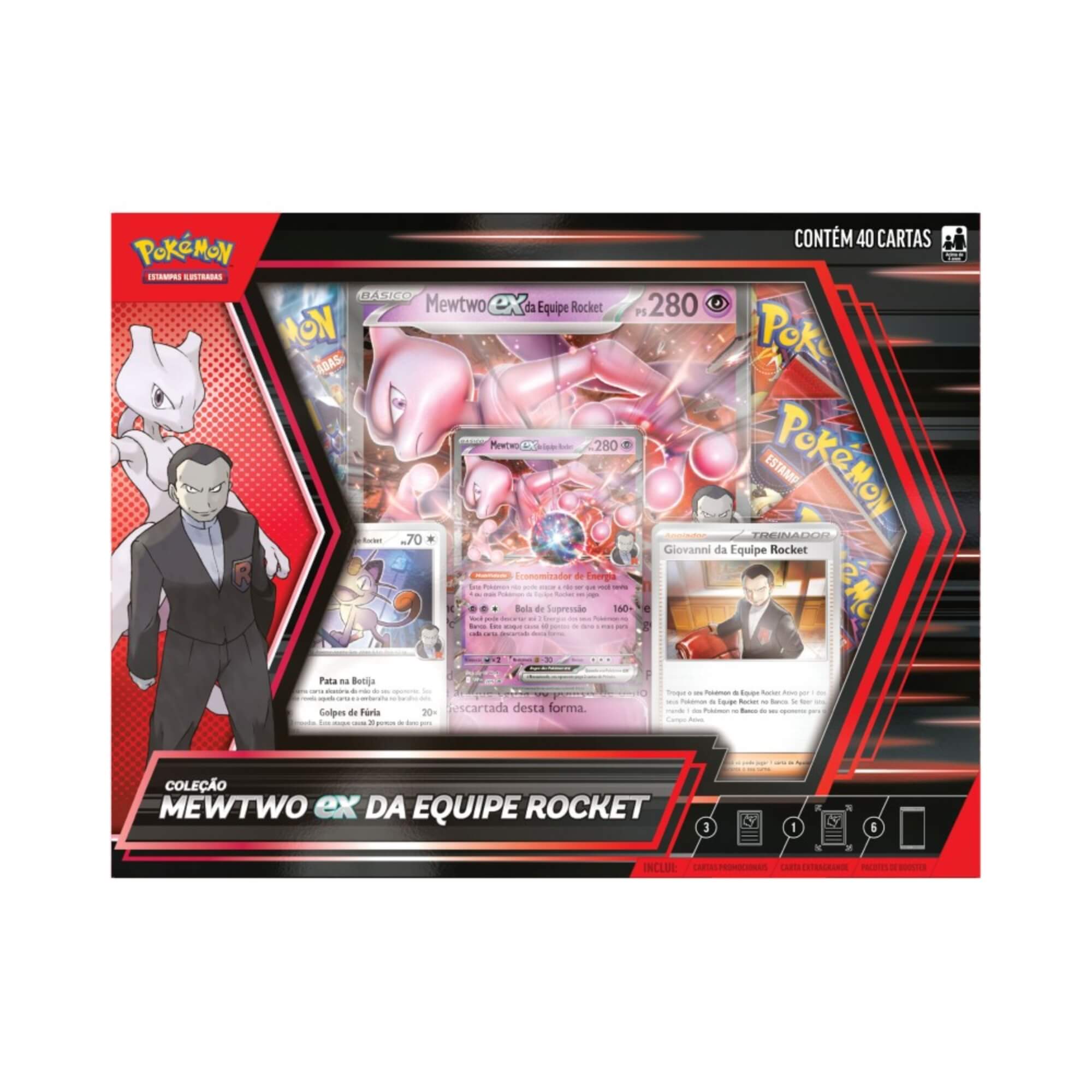 Box Pokémon Mewtwo EX da Equipe Rocket Copag - 35579