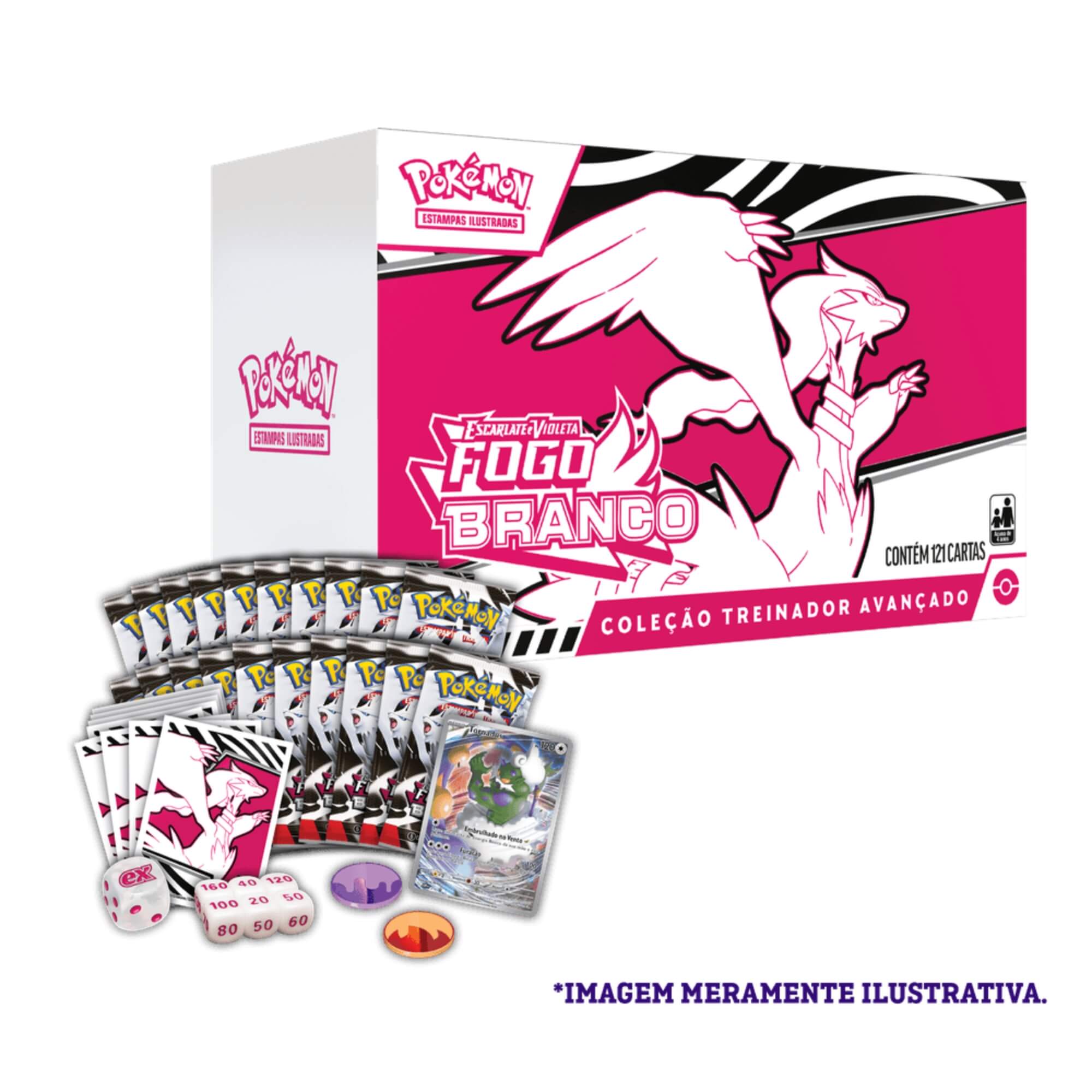 Box Treinador Avançado Pokémon EV10.5 Fogo Branco Copag - 35901