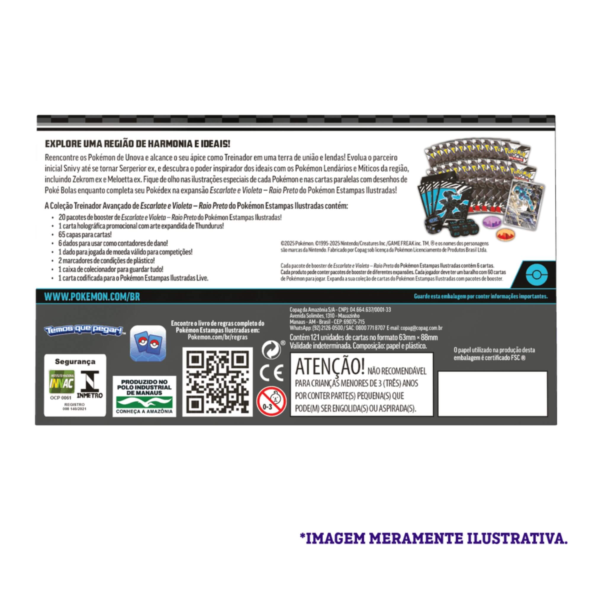 Box Treinador Avançado Pokémon EV10.5 Raio Preto Copag - 35903