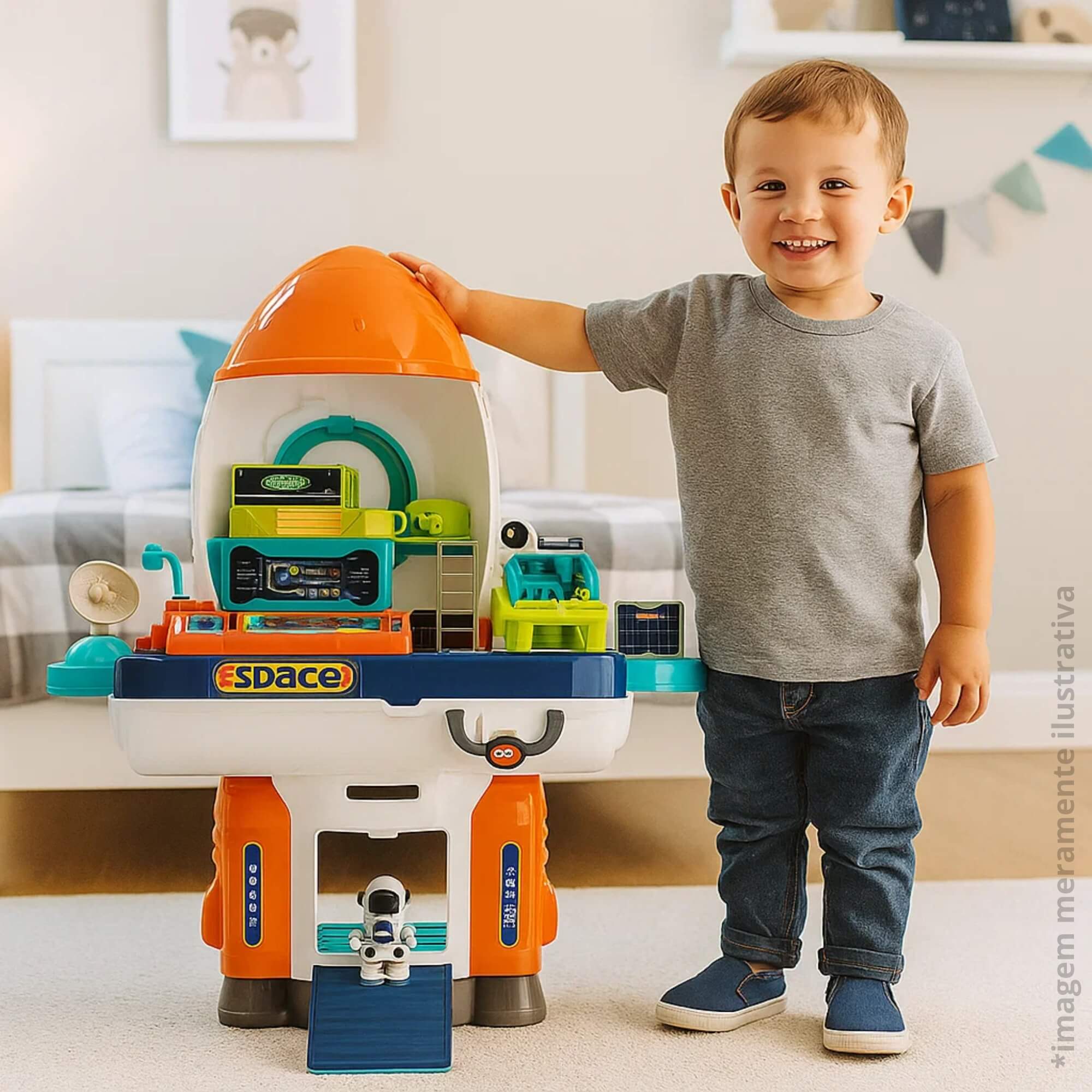 Brinquedo Infantil Playset Espacial Foguete Xalingo - 04160