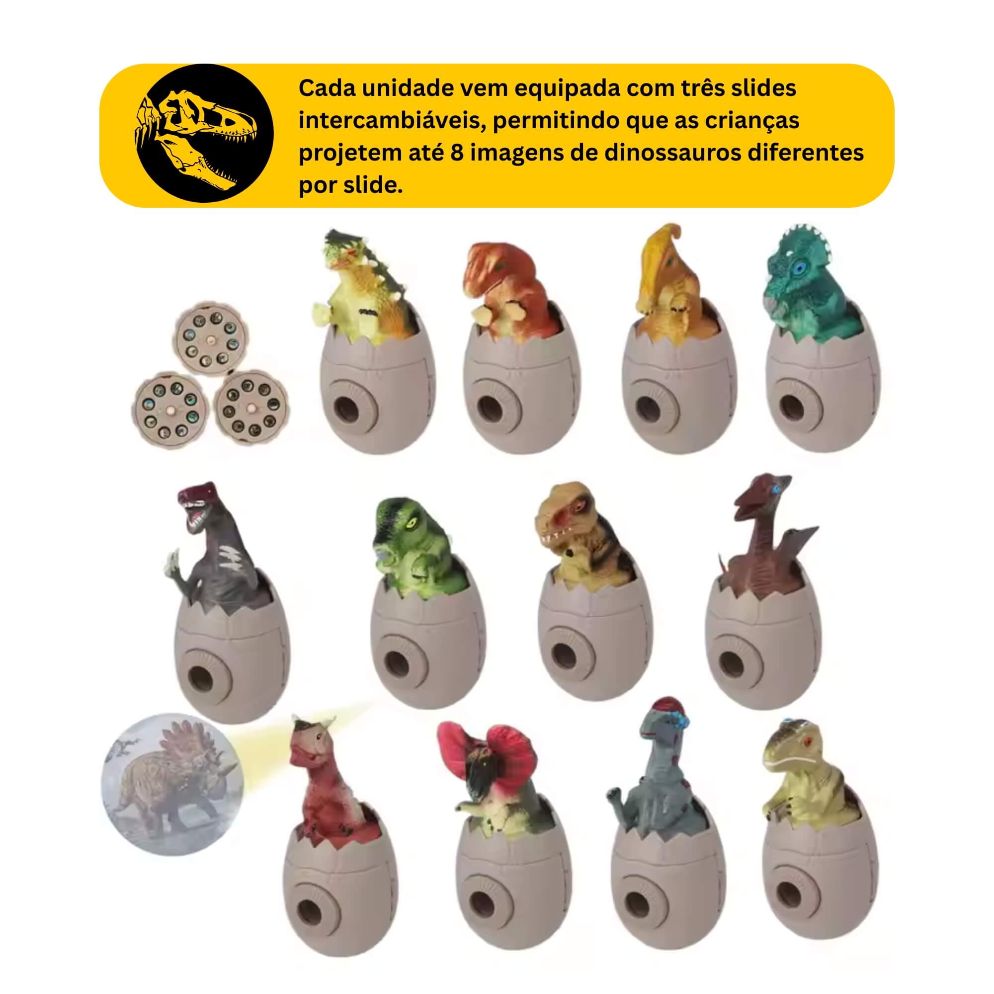 Brinquedo Infantil Mini Projetor Dinos Sortido e Unitário Xalingo - 06618